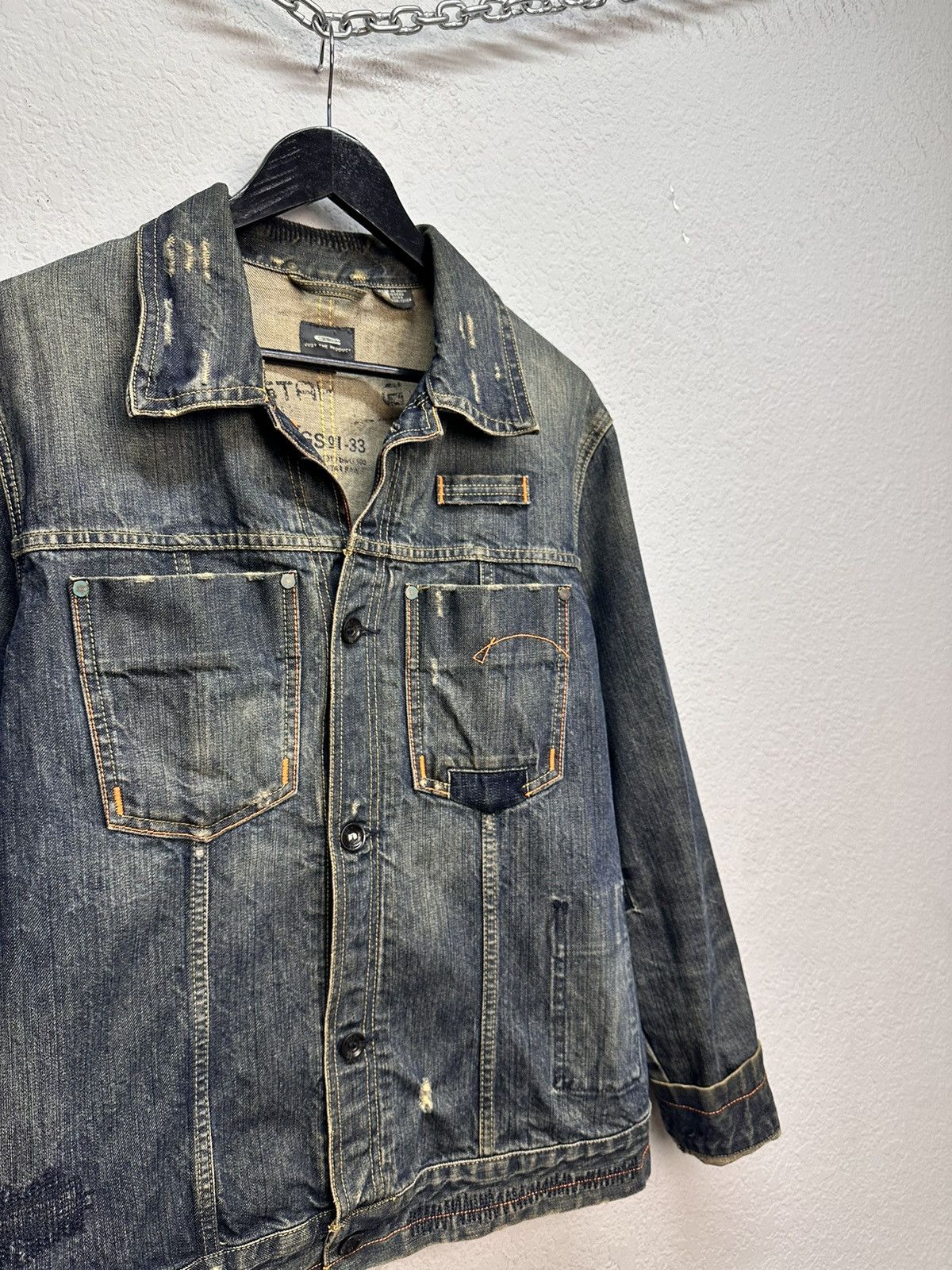 G-Star G-Star raw distressed denim jacket vintage workwear style Size US L / EU 52-54 / 3 - 5 Thumbnail