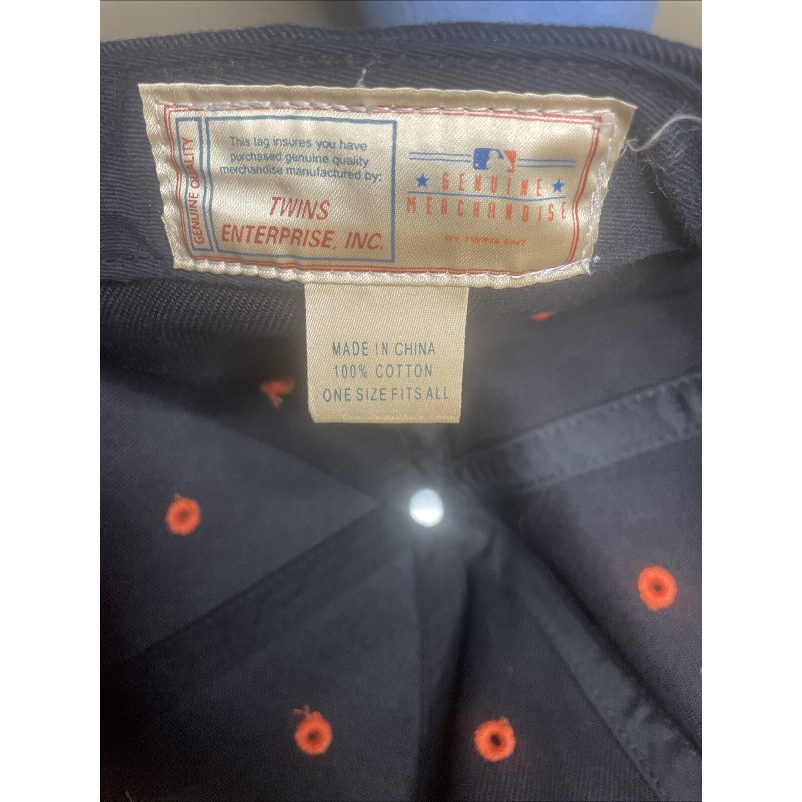 Twins Enterprise Inc. Vintage Baltimore Orioles Twins Enterprises Hat Strap EUC Size ONE SIZE - 7 Thumbnail