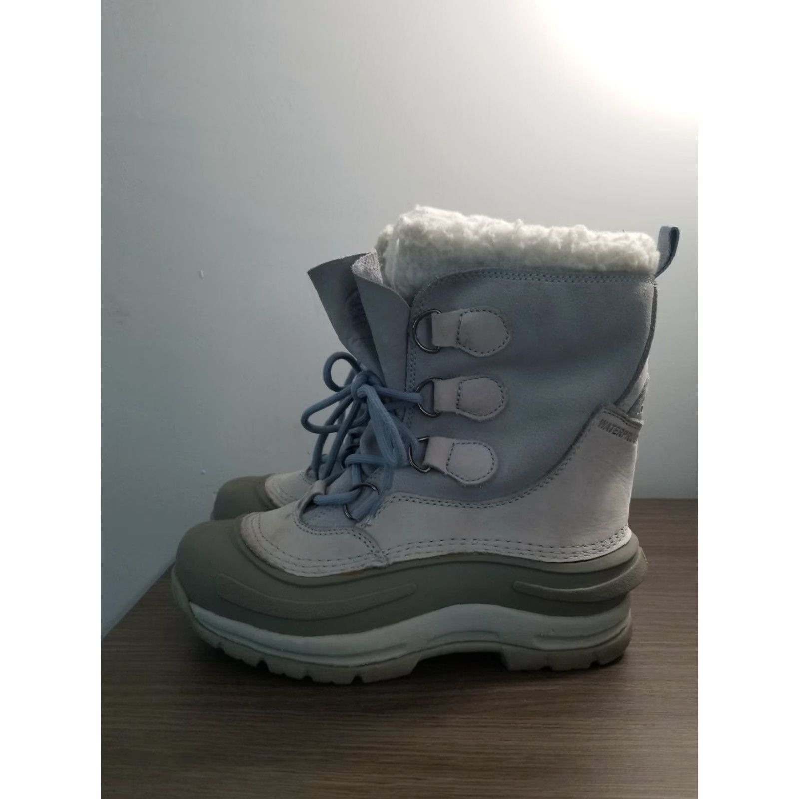 Vintage KAMIK Snow Boot Women’s 7 Waterproof Snow Winter Lace Up Mid-Calf Snowden Blue Leather Boot Womens Size US 7 / IT 37 - 5 Thumbnail
