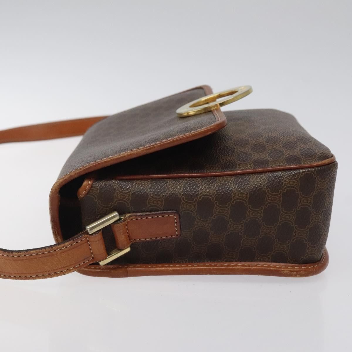 Celine CELINE Macadam Canvas Circle Shoulder Bag Pvc Leather Brown Size ONE SIZE - 5 Thumbnail