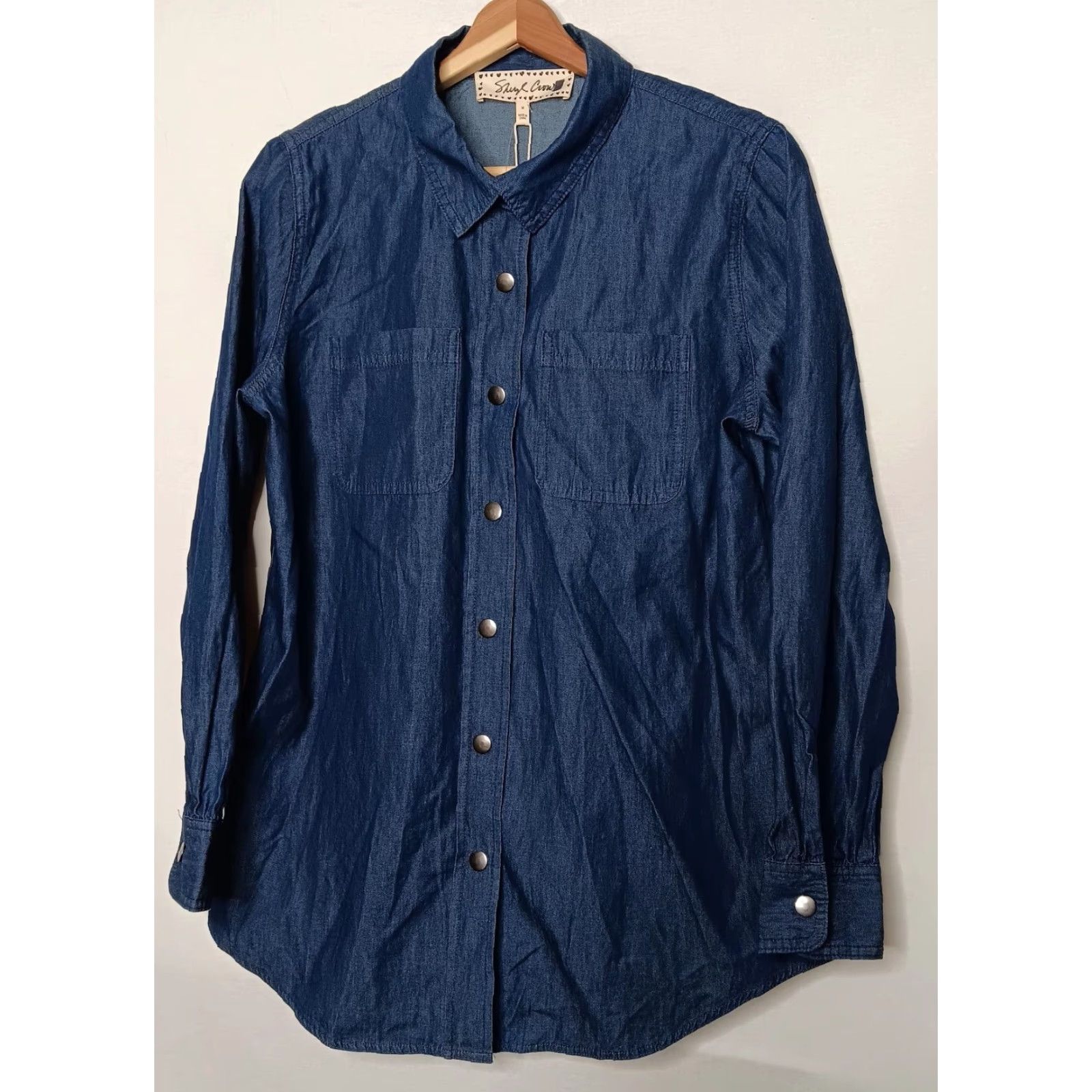 Vintage VINTAGE Cheryl Crow Be Myself Women’s Chambray Long Sleeve Snap Shirt Medium Blue Butterfly EUC Size M / US 6-8 / IT 42-44 - 3 Thumbnail
