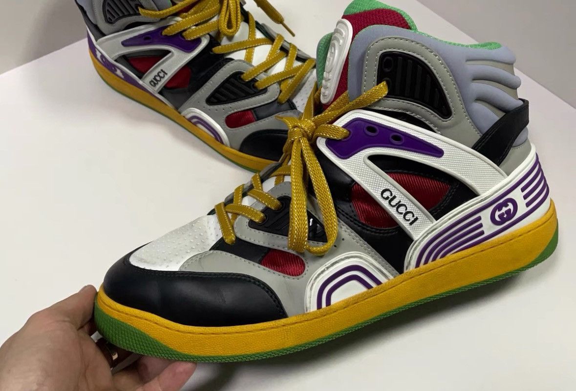 Gucci Gucci High-Top Basketball Sneakers in Black Red White - Size US 10.5 / EU 43-44 - 11 Thumbnail