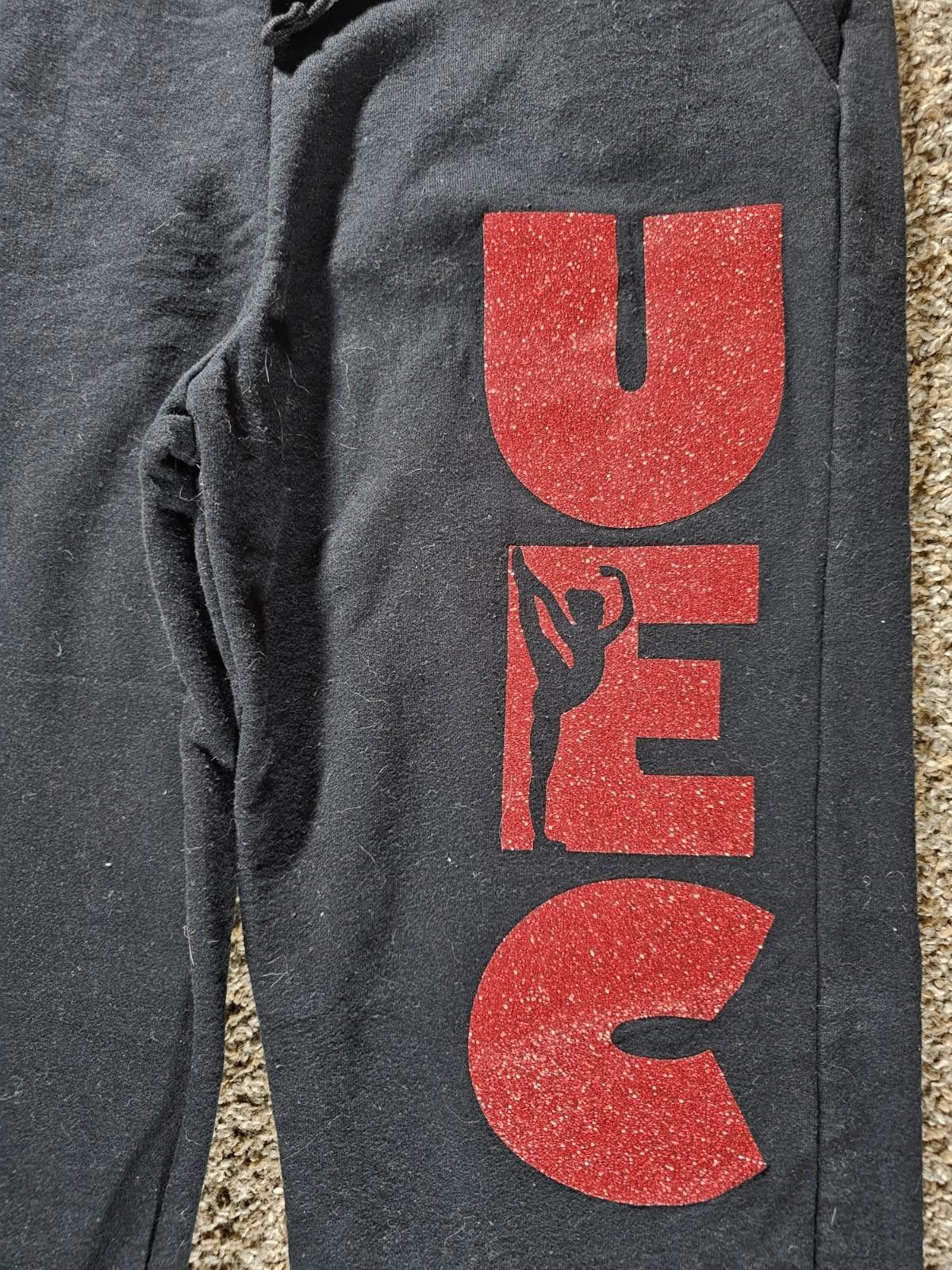 Other UEC Dance sweat pants Black Red Glitter Size 36" / US 14 / IT 50 - 2 Thumbnail