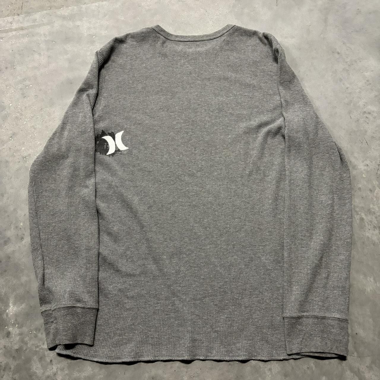 Hurley × Vintage Crazy Vintage Y2K/2000s Grunge Cyber Goth Grey Hurley Surf Skater Thermal! Size US L / EU 52-54 / 3 - 4 Thumbnail