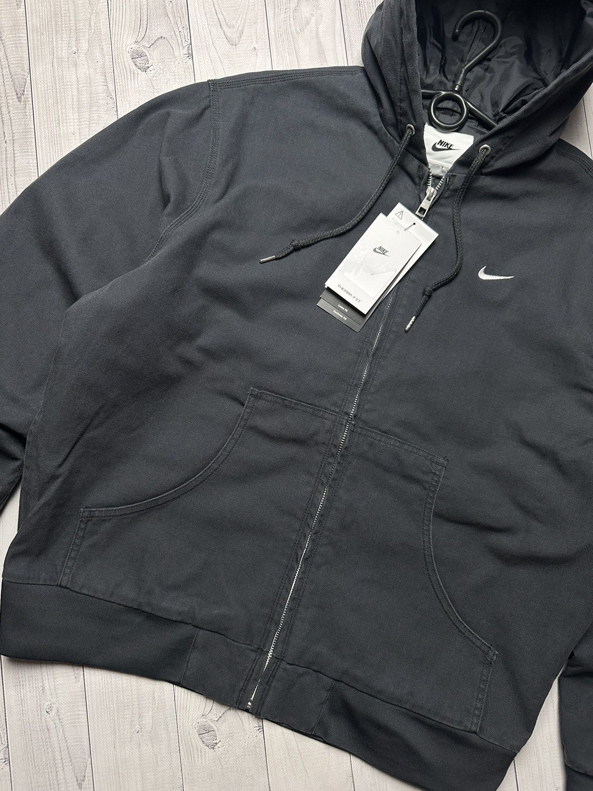 Vintage Vintage Nike denim jacket workwear S,XL logo rare Hooded Size US S / EU 44-46 / 1 - 2 Thumbnail