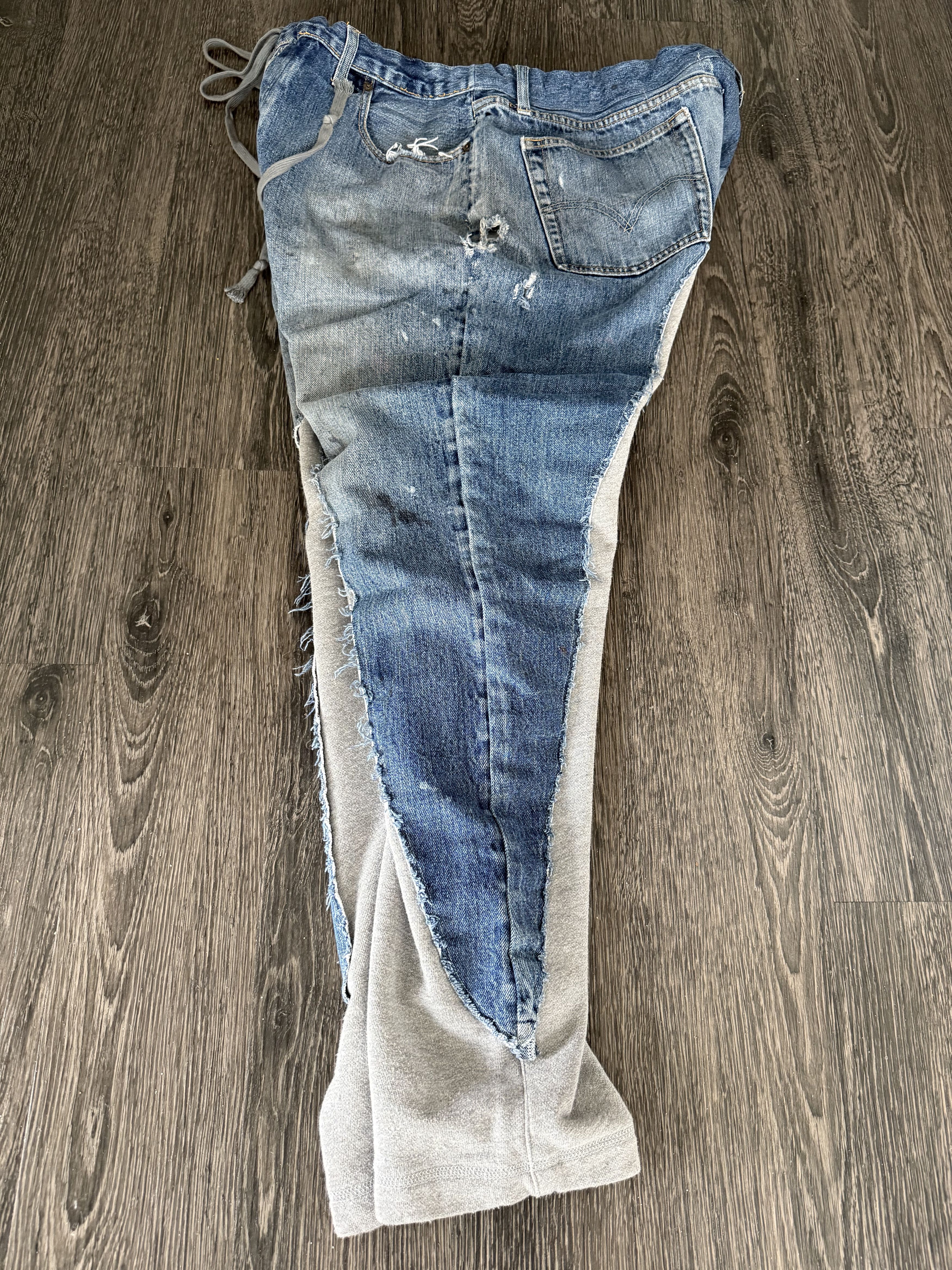 Greg Lauren Greg Lauren 50/50 hybrid denim-sweatpants Size US 43 - 7 Thumbnail