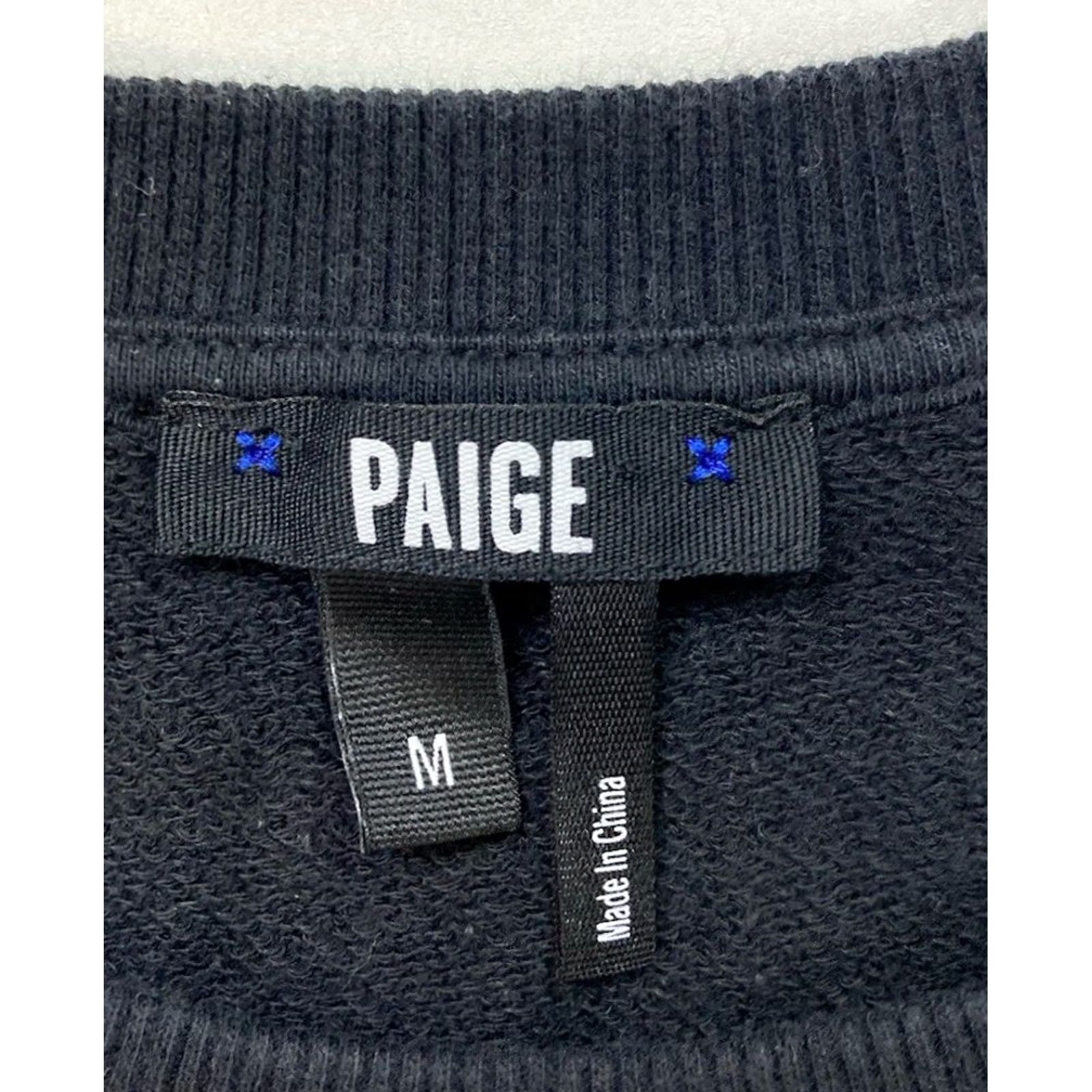 Paige Paige Sweatshirt Women Medium Black Long Sleeve Cinched Bell Crew Neck Pullover Casual Size M / US 6-8 / IT 42-44 - 4 Thumbnail