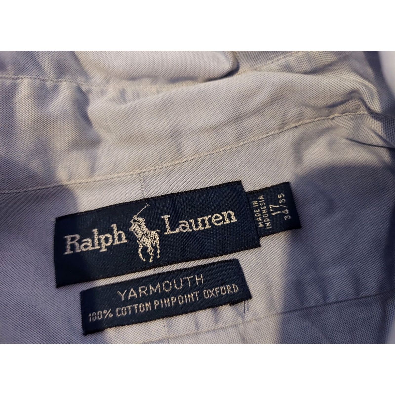Polo Ralph Lauren Polo Ralph Lauren Shirt Mens Button-Up 17 34 35 Blue Cotton Long Sleeve Dress Shirt Size 46R - 3 Thumbnail