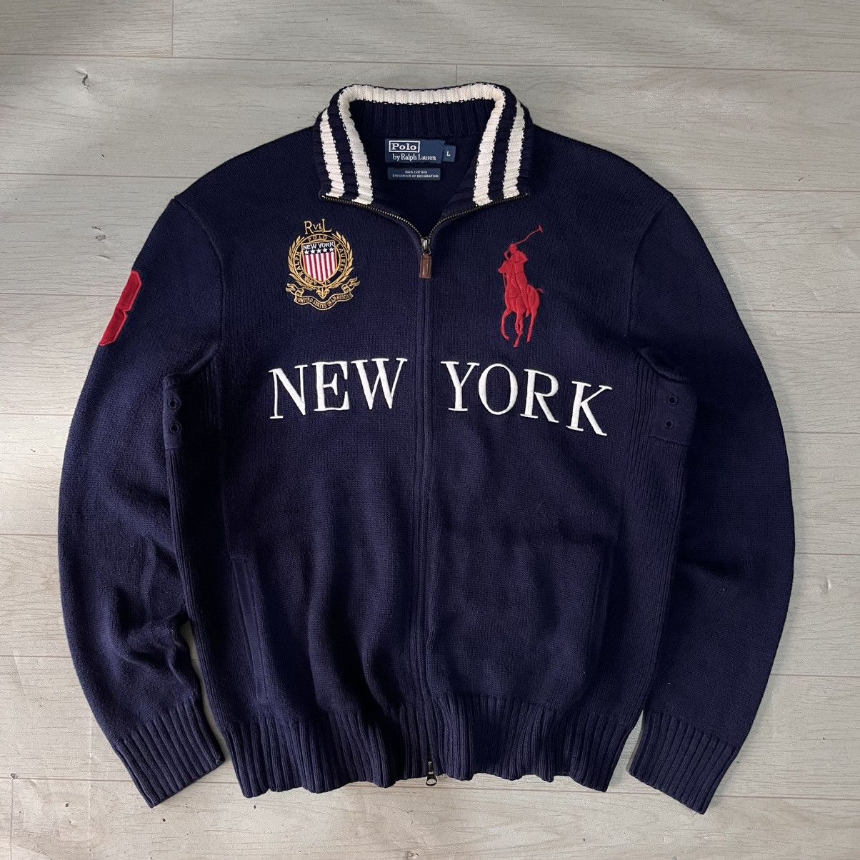 Polo Ralph Lauren Vintage Polo Ralph Lauren New York knit zipper Size US L / EU 52-54 / 3 - 2 Thumbnail