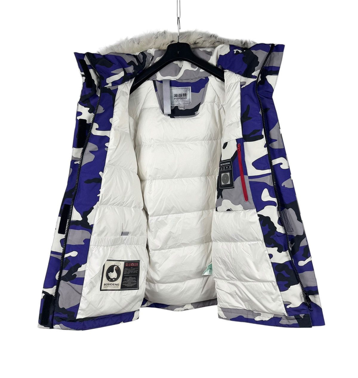 Designer Bosideng Camouflage Extreme Cold Down Parka Fur Trim Hooded Size S / US 4 / IT 40 - 18 Thumbnail
