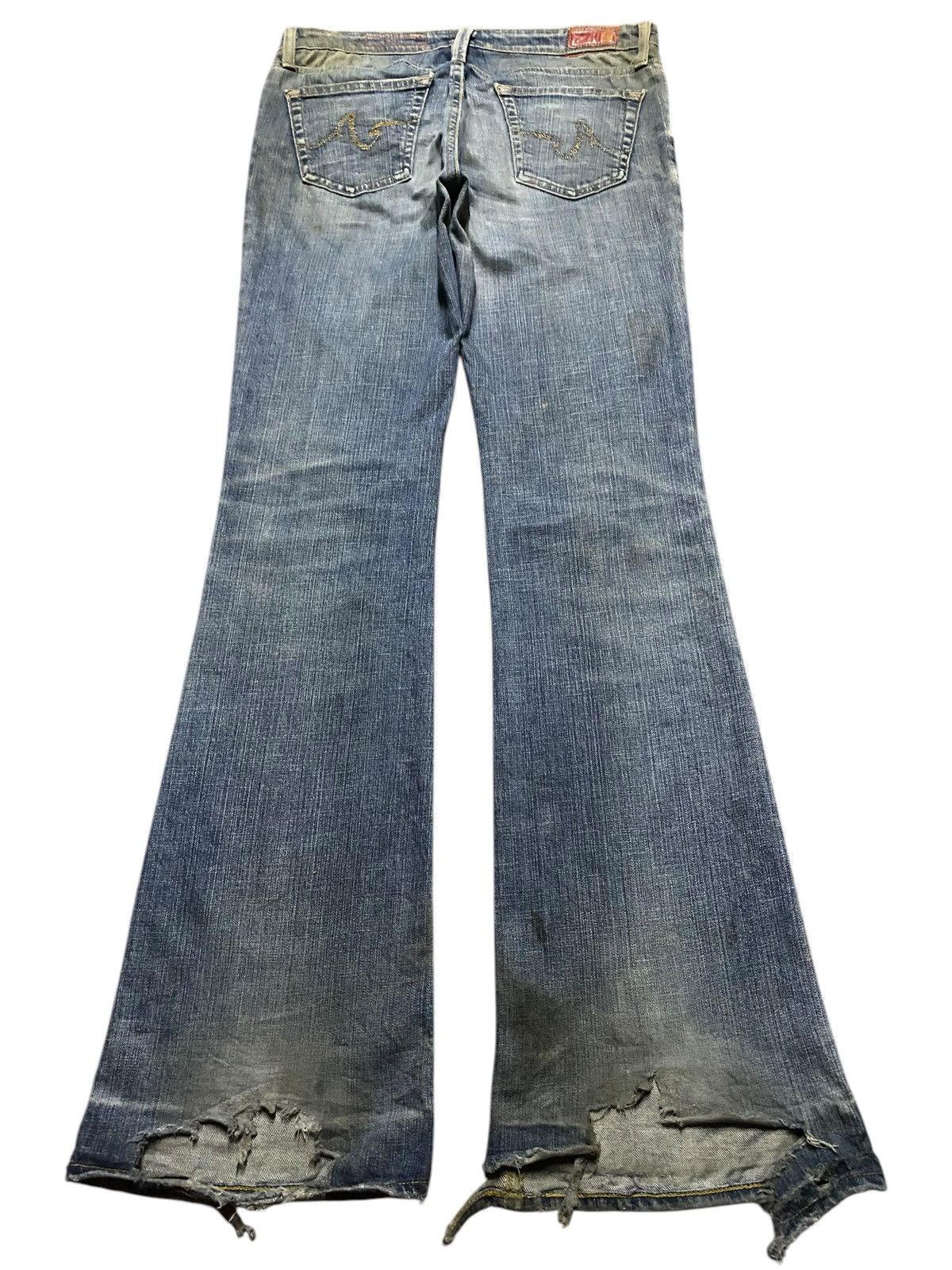 If Six Was Nine Rare Vintage Adriano Goldschmied Distressed Flare Jeans Size US 32 / EU 48 - 2 Thumbnail