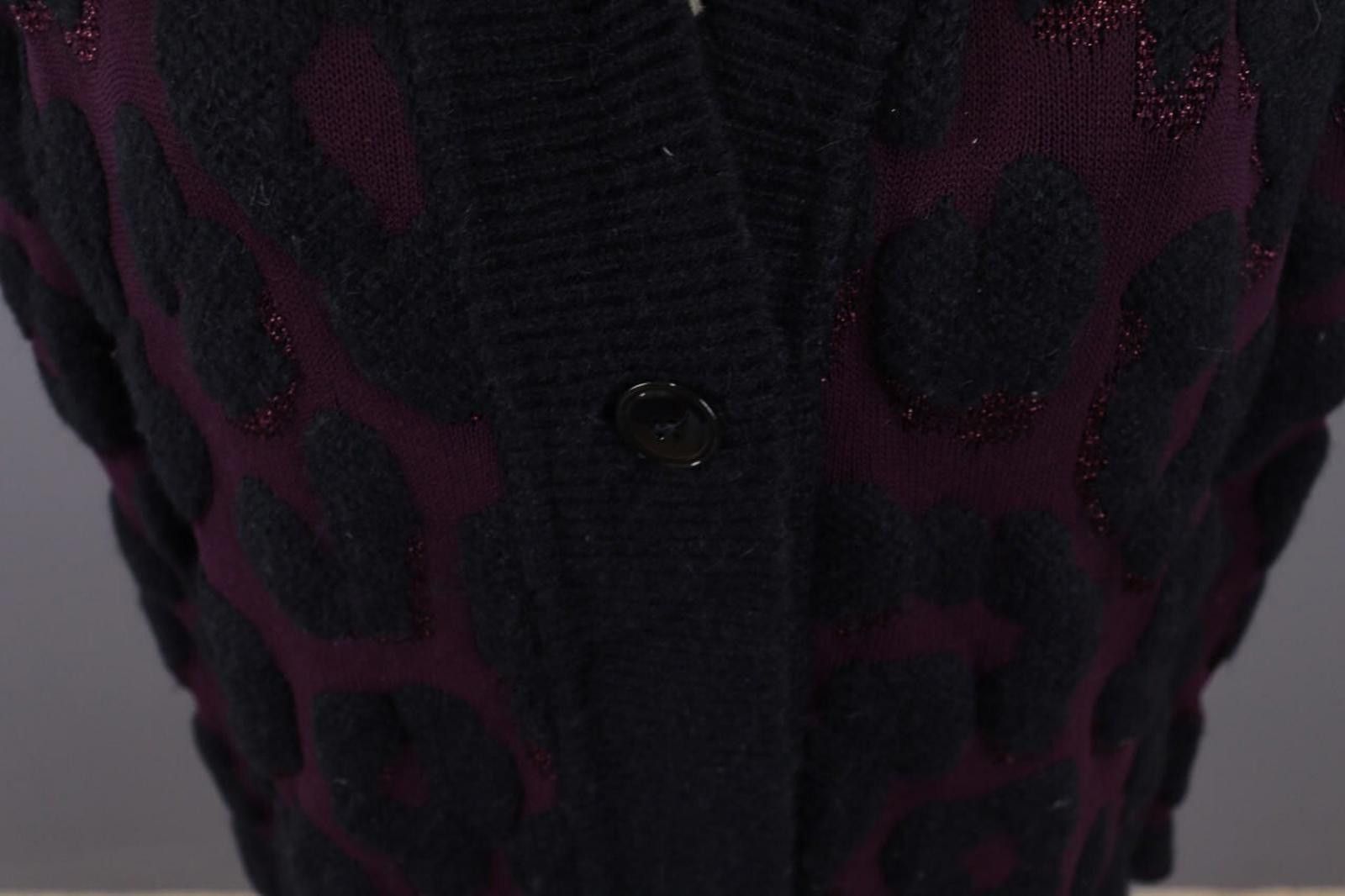 Designer Marc Cain Purple Alpaca Wool Animals Cardigan Sweater Size 3 Size M / US 6-8 / IT 42-44 - 6 Thumbnail