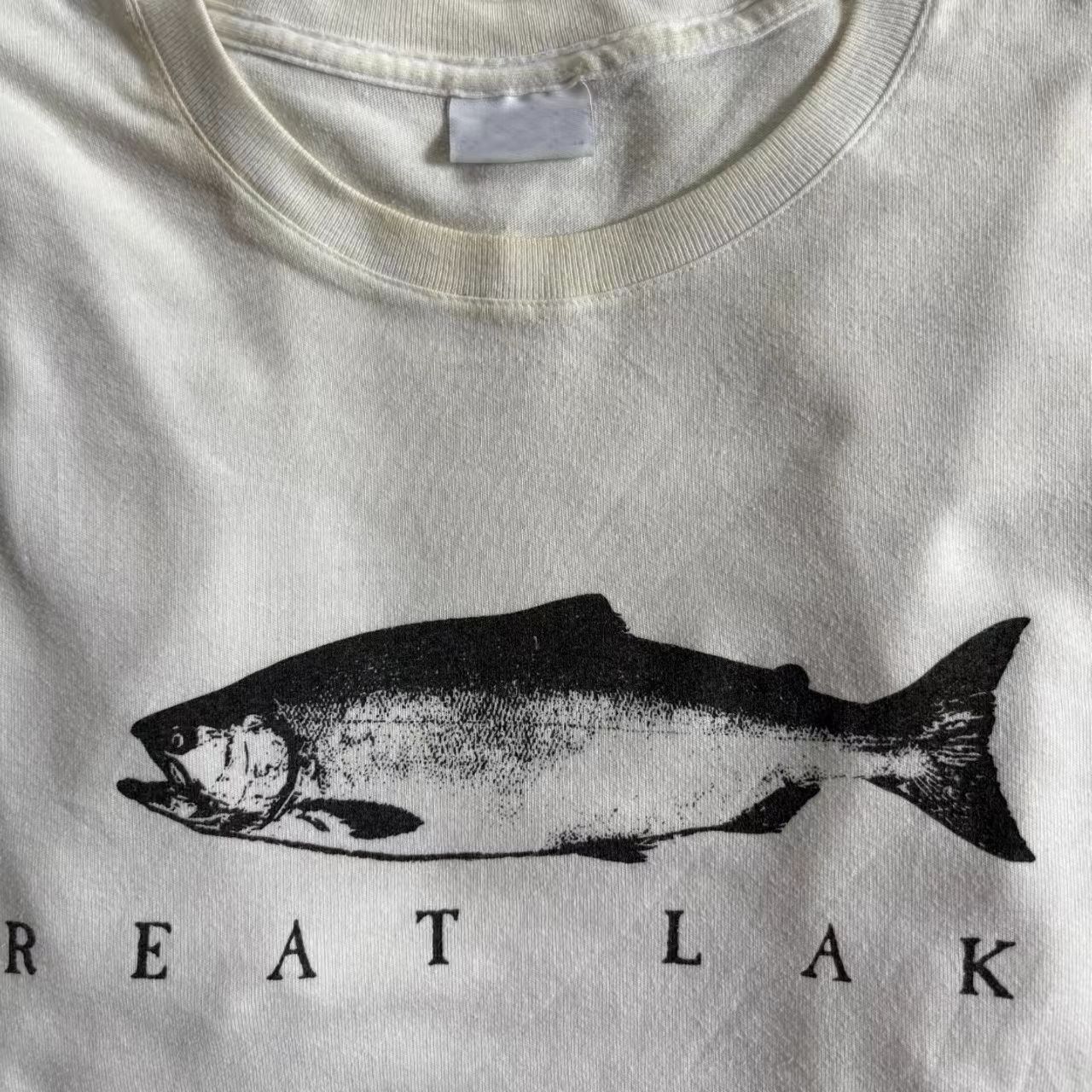 Vintage White Washed Vintage T-Shirt with Fish Print Size US M / EU 48-50 / 2 - 2 Thumbnail