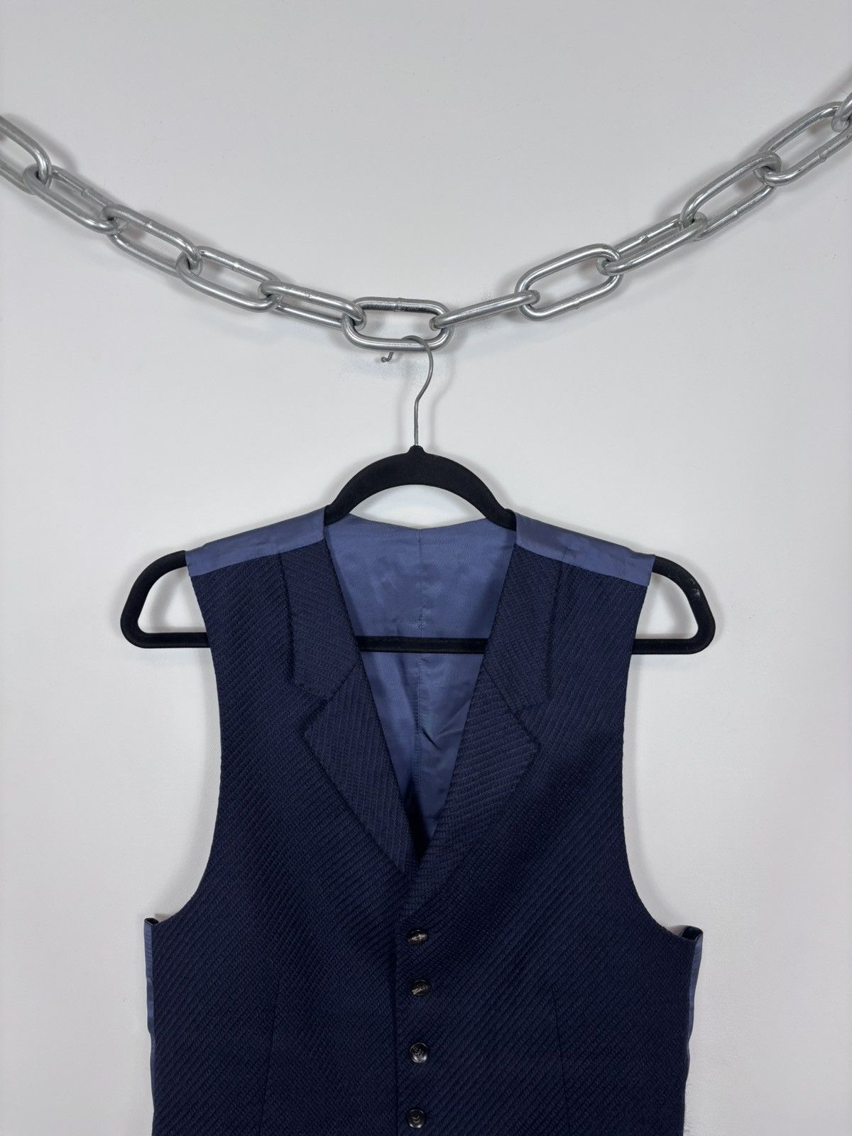 Suitsupply Suitsupply Capetown Men’s Navy Blue Wool Waistcoat Vest Size 38R - 2 Thumbnail