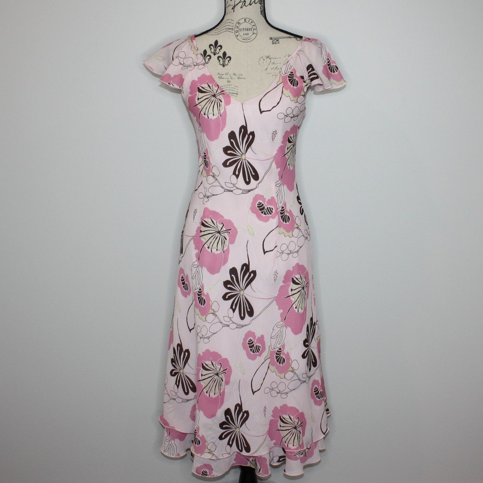 Other Cleo Women's Soft Pink Floral Dress in size US 4 Size S / US 4 / IT 40 - 5 Thumbnail