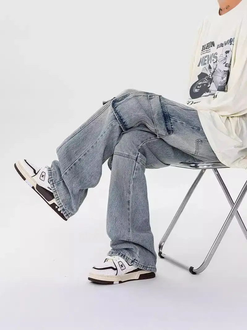 Japanese Brand Retro loose casual high street jeans Size US 32 / EU 48 - 5 Thumbnail
