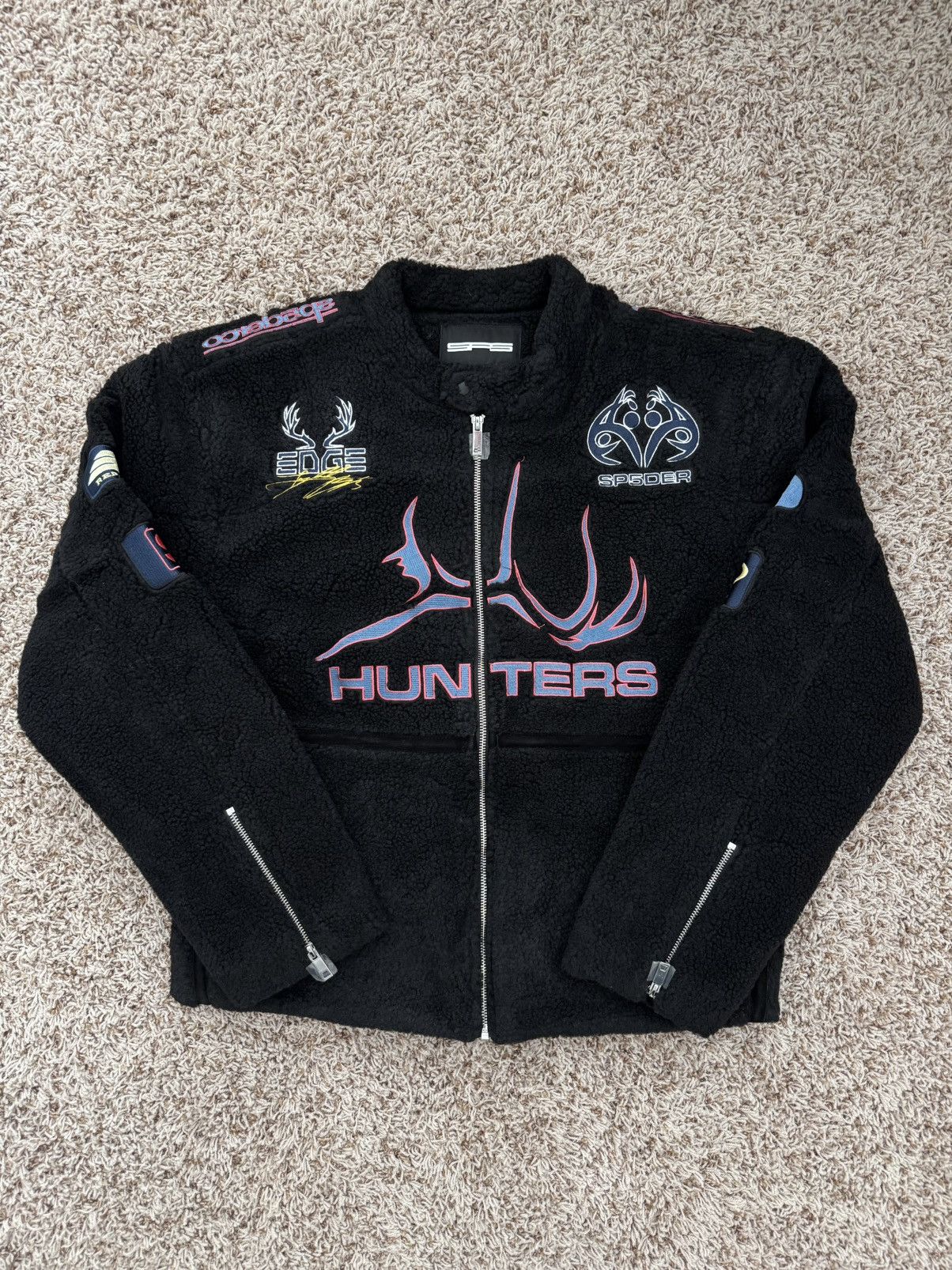 Sp5der Sp5der Black Sherpa Hunter Moto Jacket Size US M / EU 48-50 / 2 - 1 Thumbnail