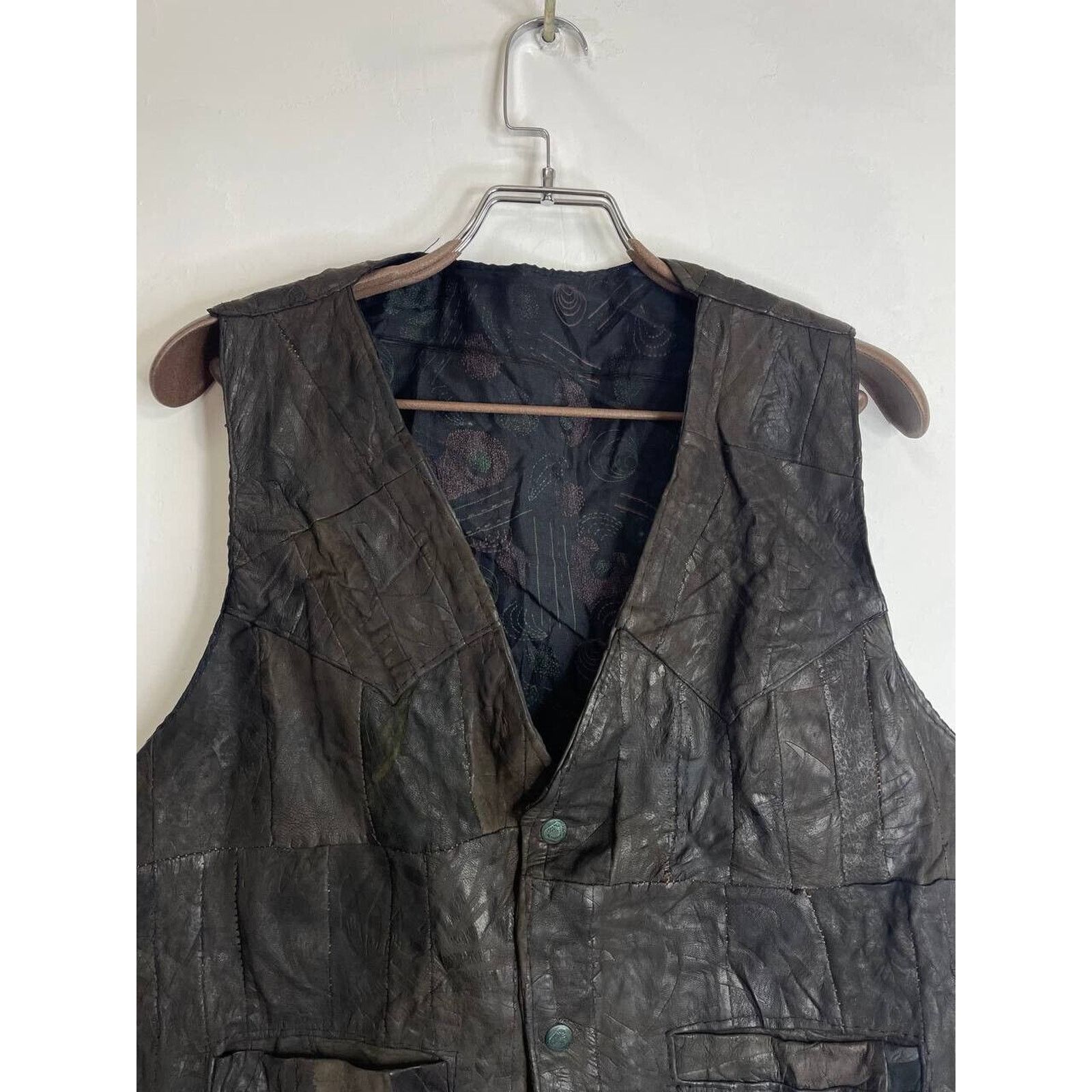 Vintage Vintage Patchwork Black Leather Vest Classic Western Size M Size US M / EU 48-50 / 2 - 3 Thumbnail