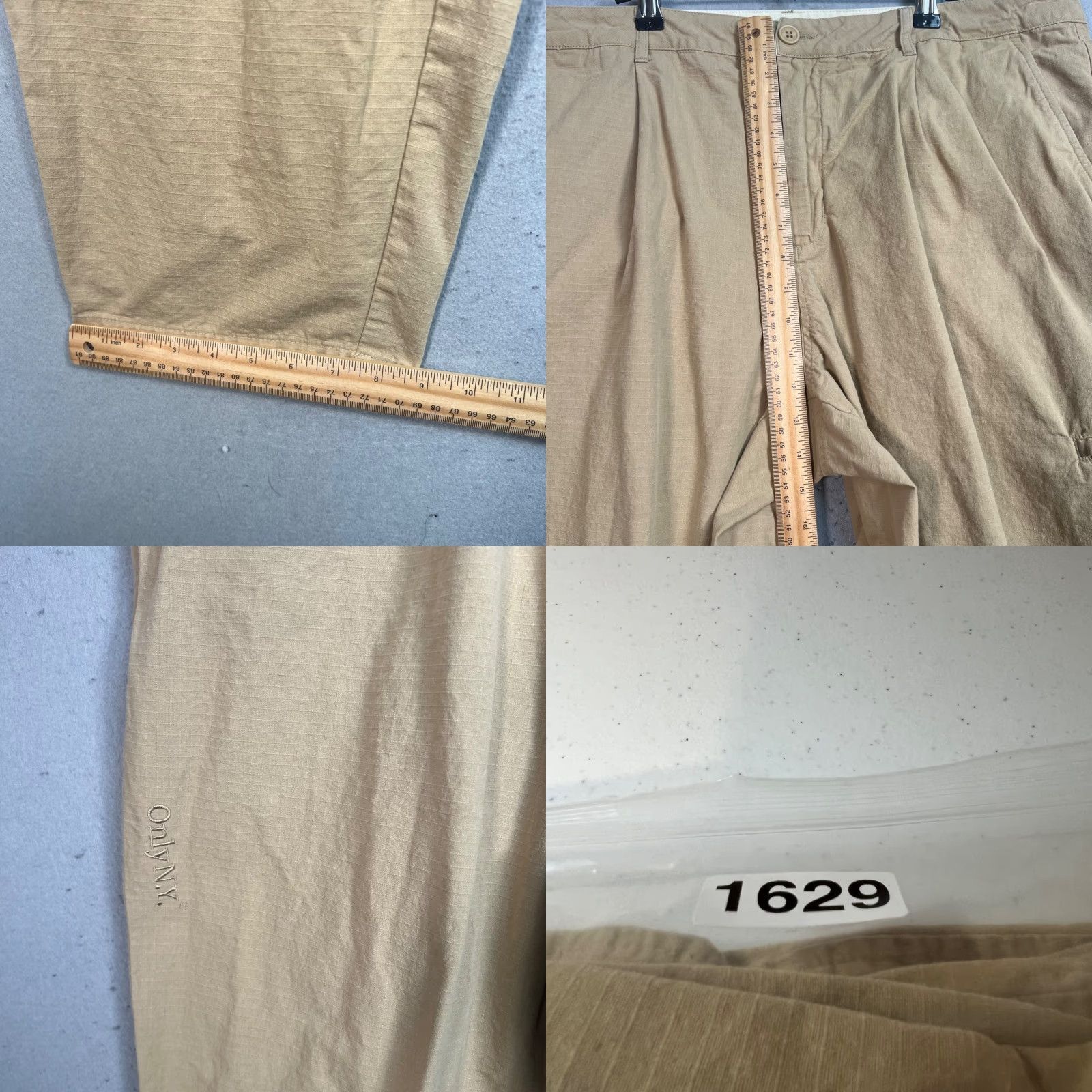 Only NY OnlyNY Mens 2XL Chino Pants 100% Cotton Khaki Straight Leg Beige Pants Sl/ Pocket Casual Regular Men Size US 39 - 8 Thumbnail
