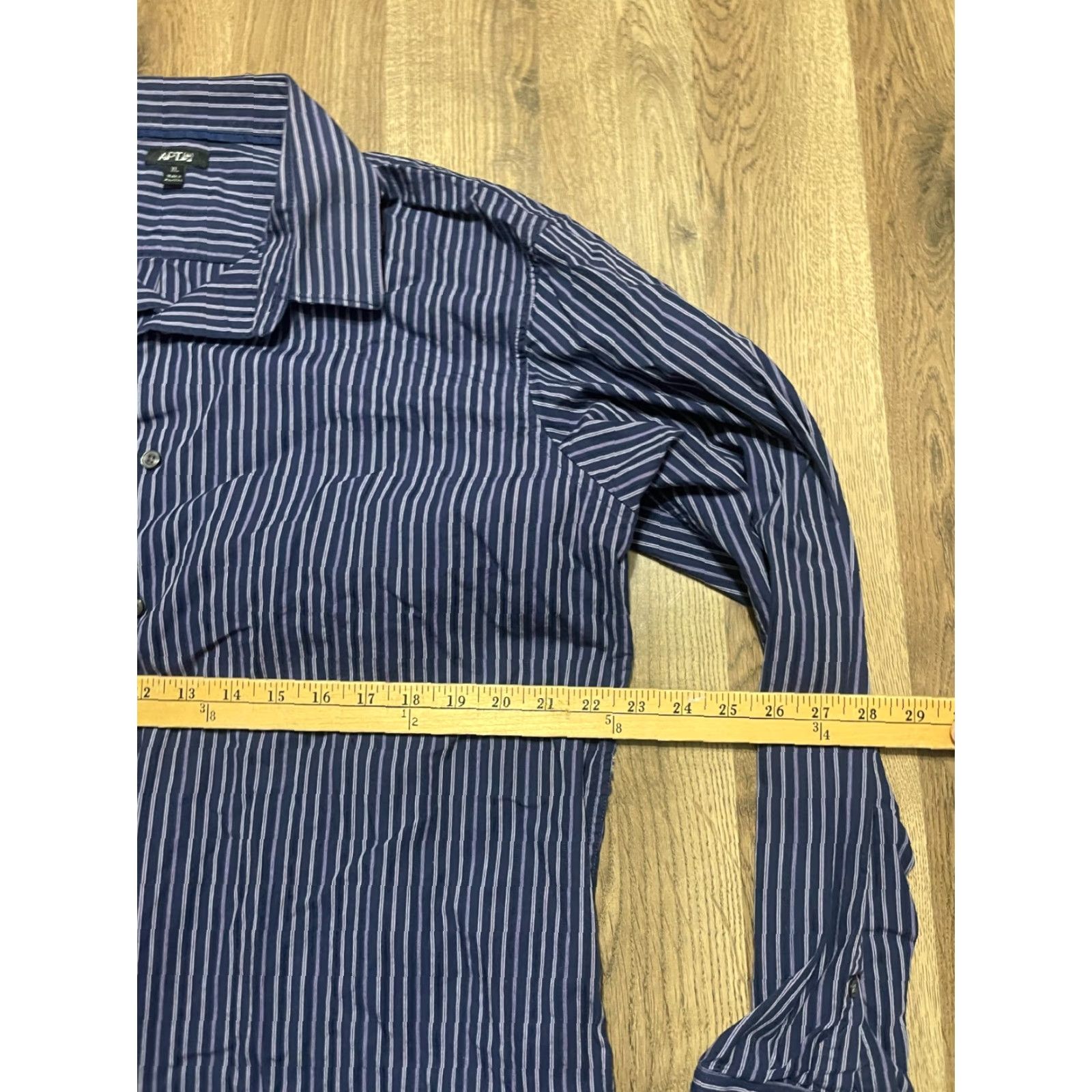 Apt. 9 Apt. 9 Shirt Mens XL Blue Pink Striped Button Up Long Sleeve Size US XL / EU 56 / 4 - 6 Thumbnail