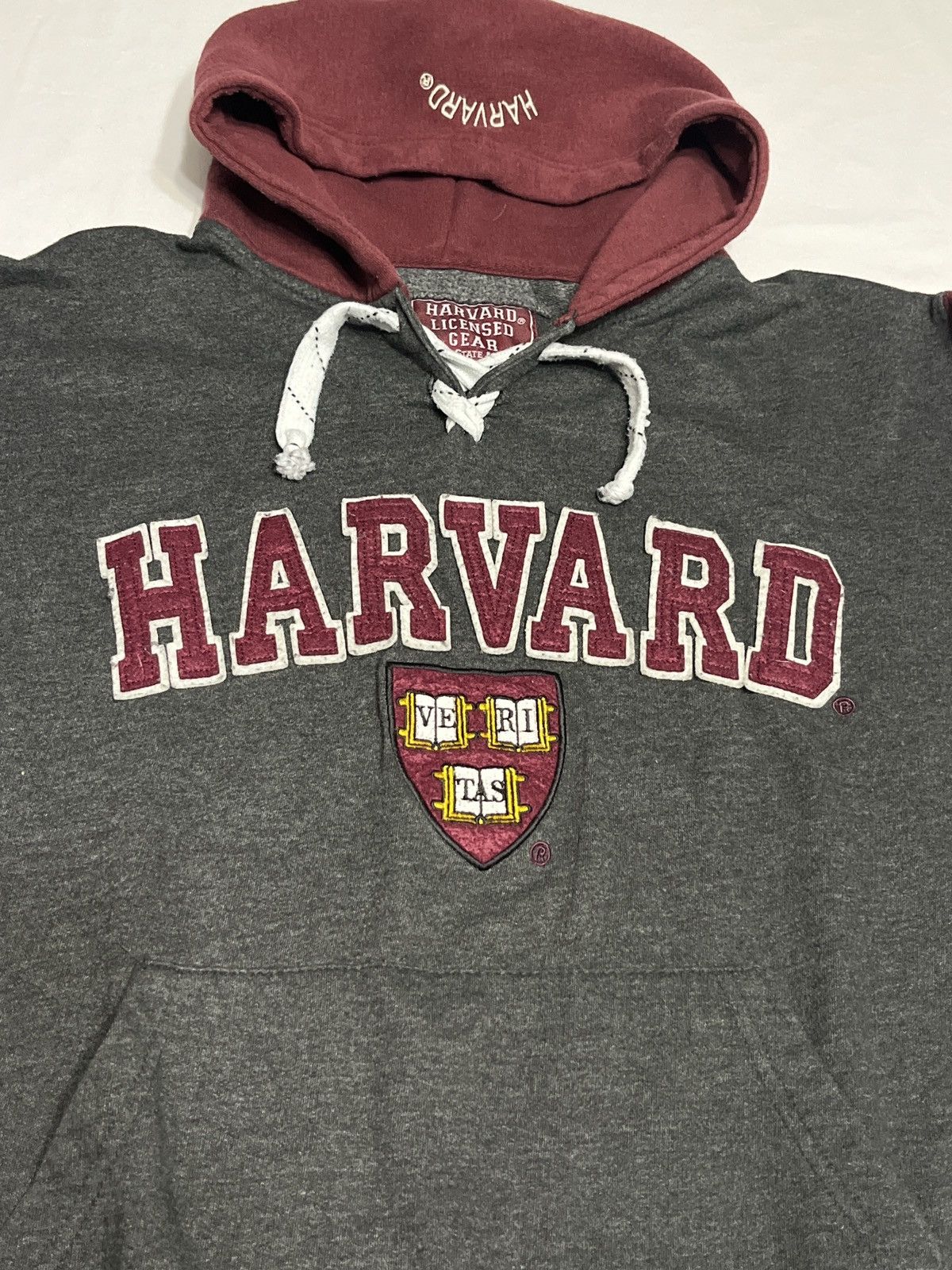 Vintage Harvard University embroidered hoodie sweatshirt crop fit Size US M / EU 48-50 / 2 - 3 Thumbnail