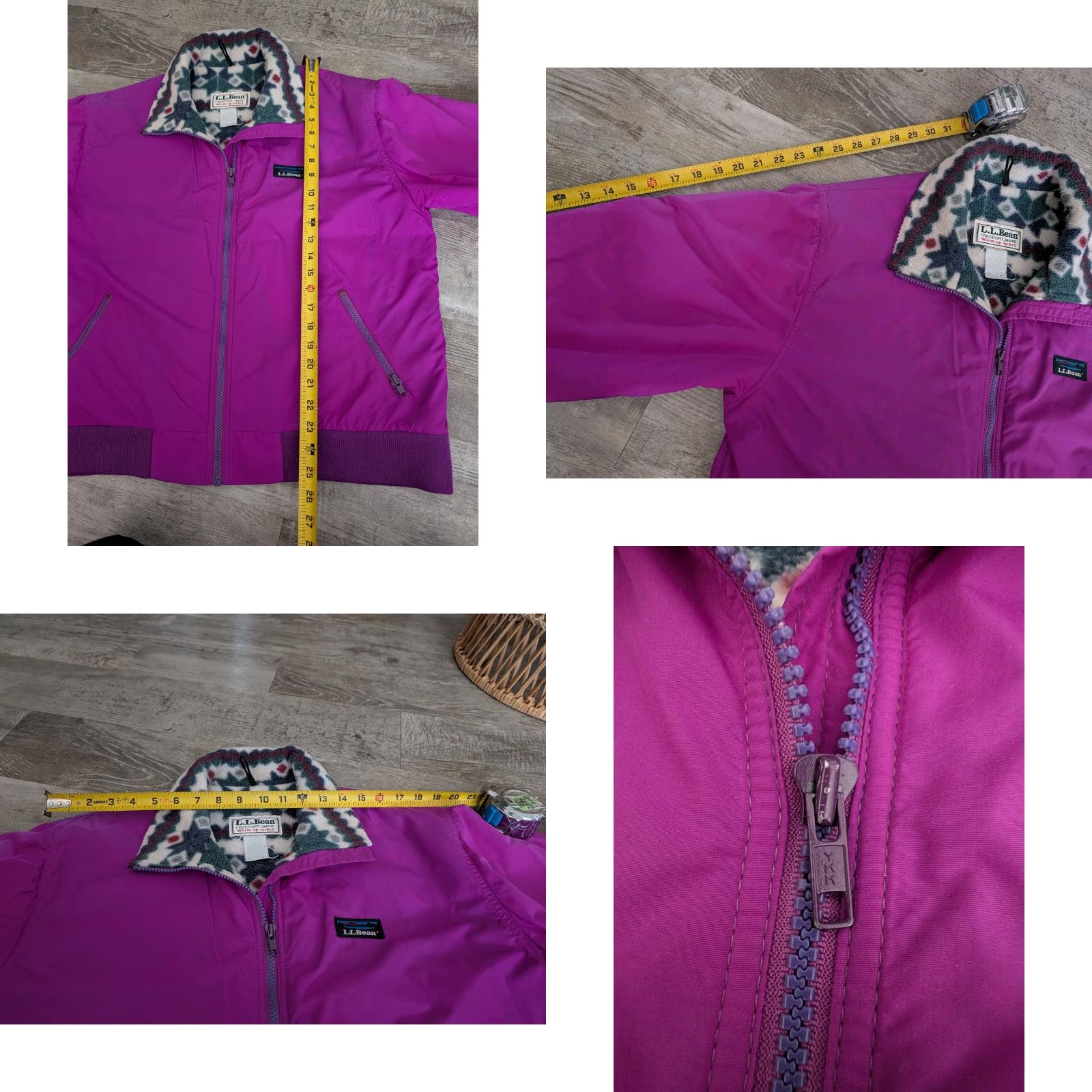 Vintage Vintage 90s LL Bean Womens Bomber Jacket XL Made In USA Pink Blanket Lined Size XL / US 12-14 / IT 48-50 - 8 Thumbnail