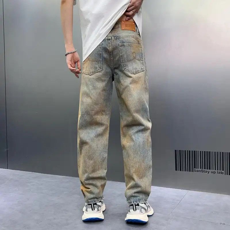 Japanese Brand × Vintage Hand Painted Men's Wide Leg Pants Monkey Washed Loosen Denim Size US 28 / EU 44 - 3 Thumbnail