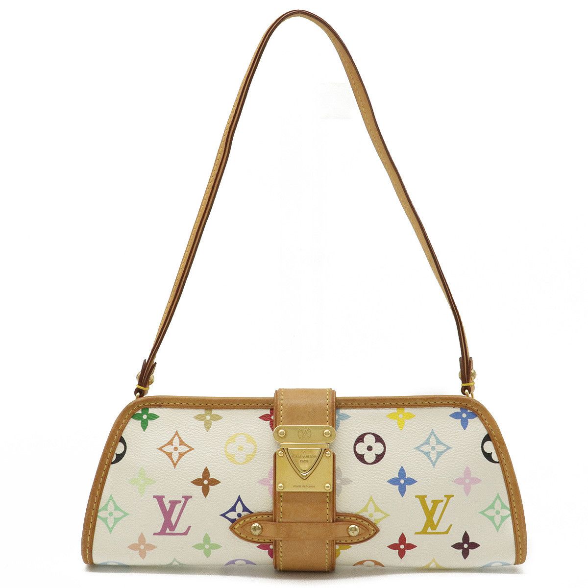 Louis Vuitton Monogram Multicolor Shirley Handbag Bronne White
