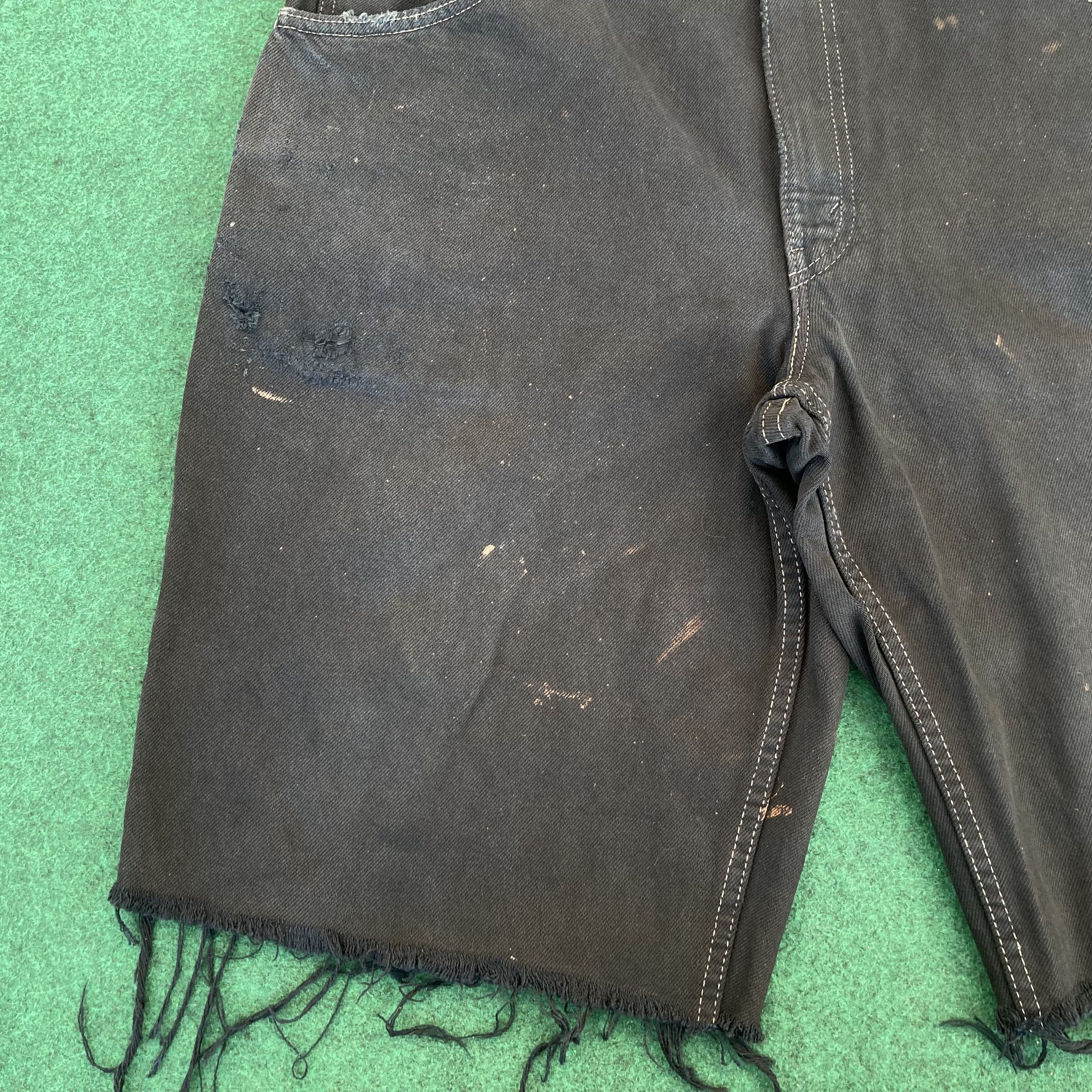 Levi's × Vintage Vtg Levis Baggy L2 Fit Short Jorts Distressed Ripped Jeans Size US 35 - 8 Thumbnail