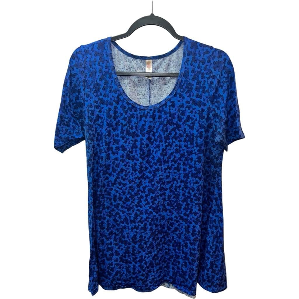 Lululemon Women's LuLaRoe Blue Floral T-Shirt Dress Size M Size M / US 6-8 / IT 42-44 - 1 Thumbnail