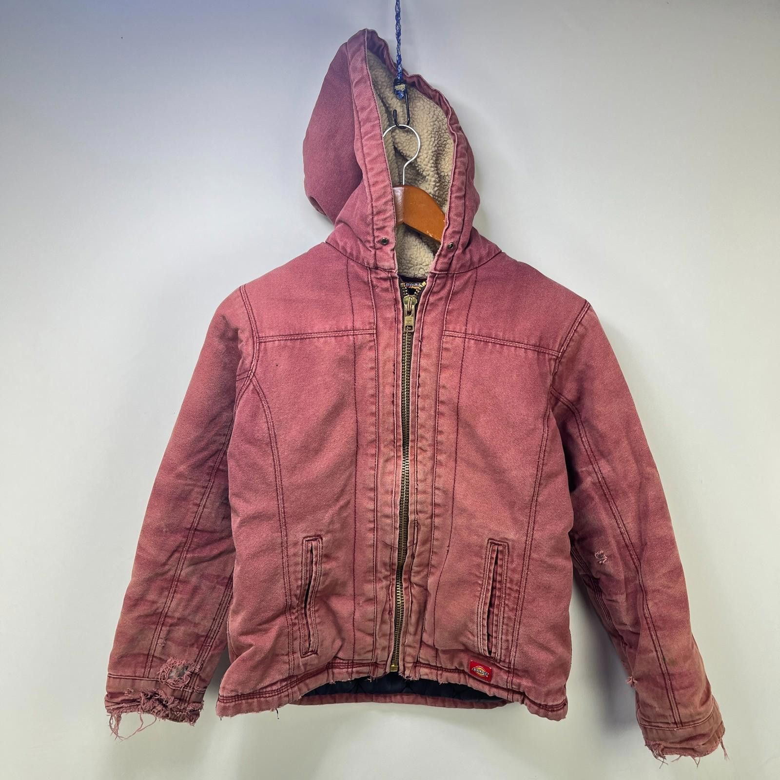 Dickies Vintage Dickies Hooded Sherpa Jacket Womens 9 Salmon Size M / US 6-8 / IT 42-44 - 1 Thumbnail