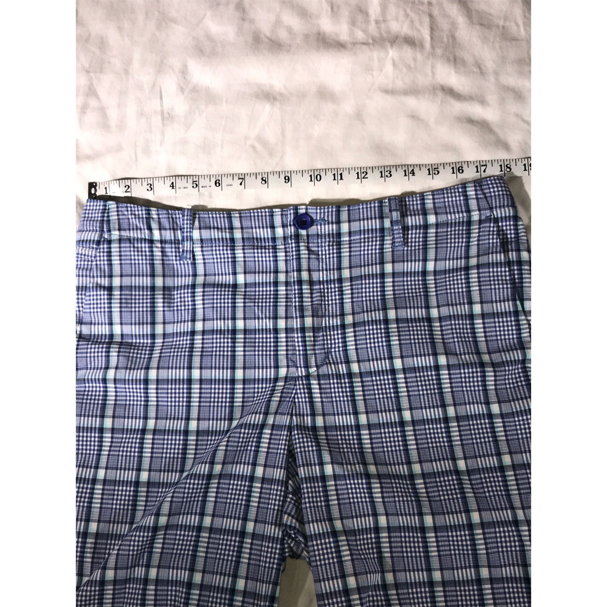 Tommy Bahama Tommy Bahama Men's Summer Blue Plaid Shorts Size US 35 - 4 Thumbnail