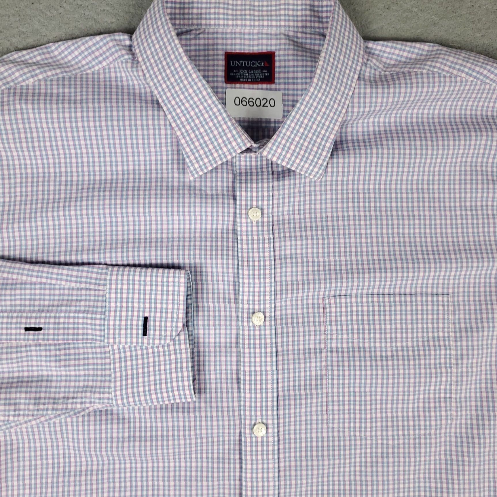 UNTUCKit UNTUCKit Shirt Mens 3XL Blue Purple Plaid Button-Up Long Sleeve Casual Business Formal Workwear Mens Button-Up UNTUCKit Size US XXL / EU 58 / 5 - 2 Thumbnail