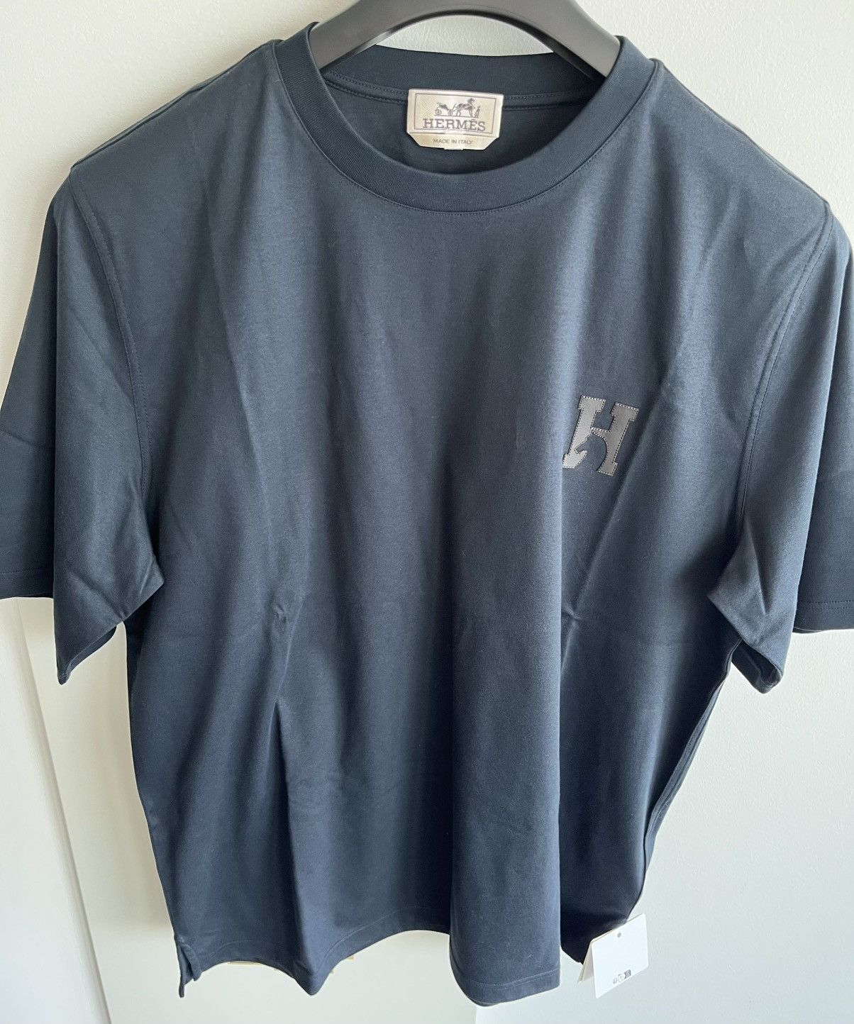 Hermes 2025 Runway Hermes H Leather Logo Tee T-shirt Size US XL / EU 56 / 4 - 24 Thumbnail