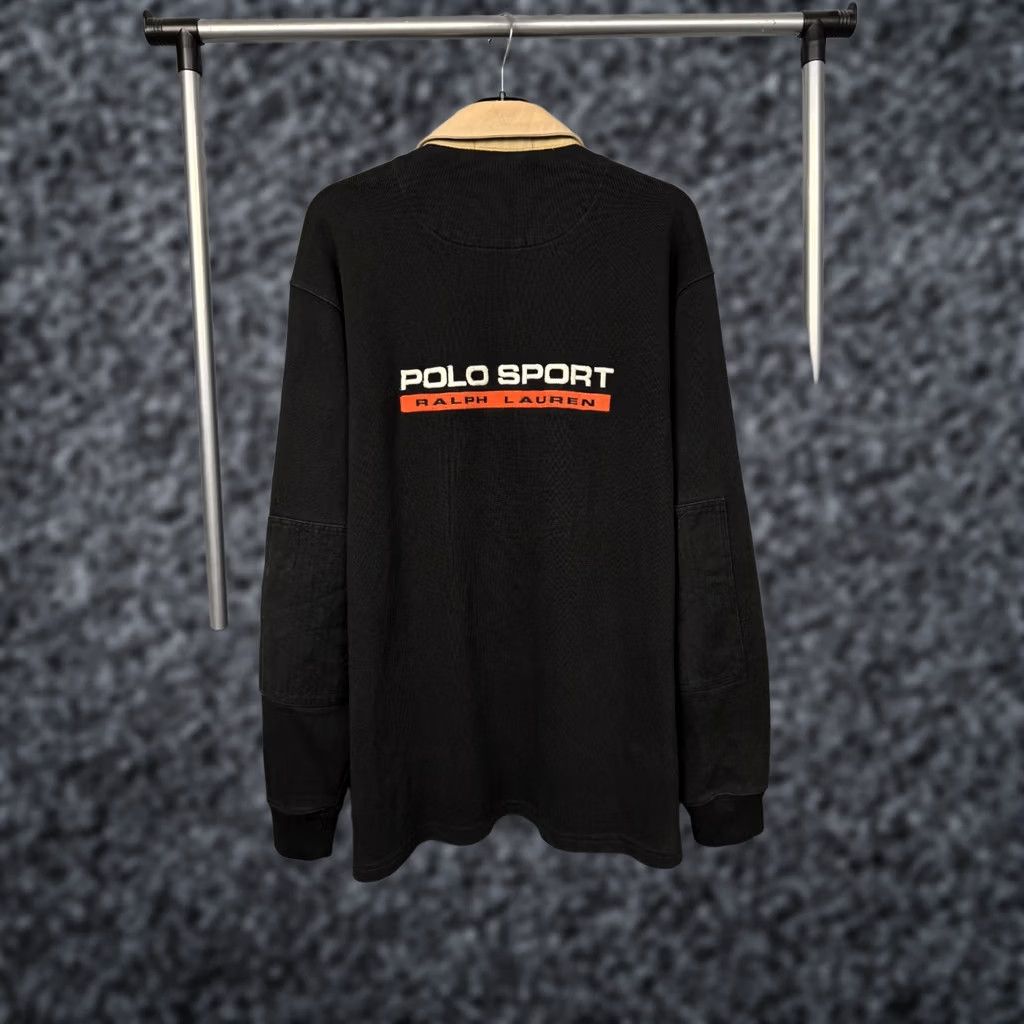 Vintage VINTAGE Polo Sport Ralph Lauren 90s Mens 1/4 Zip Collared Sweatshirt L Black Cotton Sweatshirt Mens 90s Polo Sport 1/4 Zip Sweatshirt Size US L / EU 52-54 / 3 - 1 Thumbnail