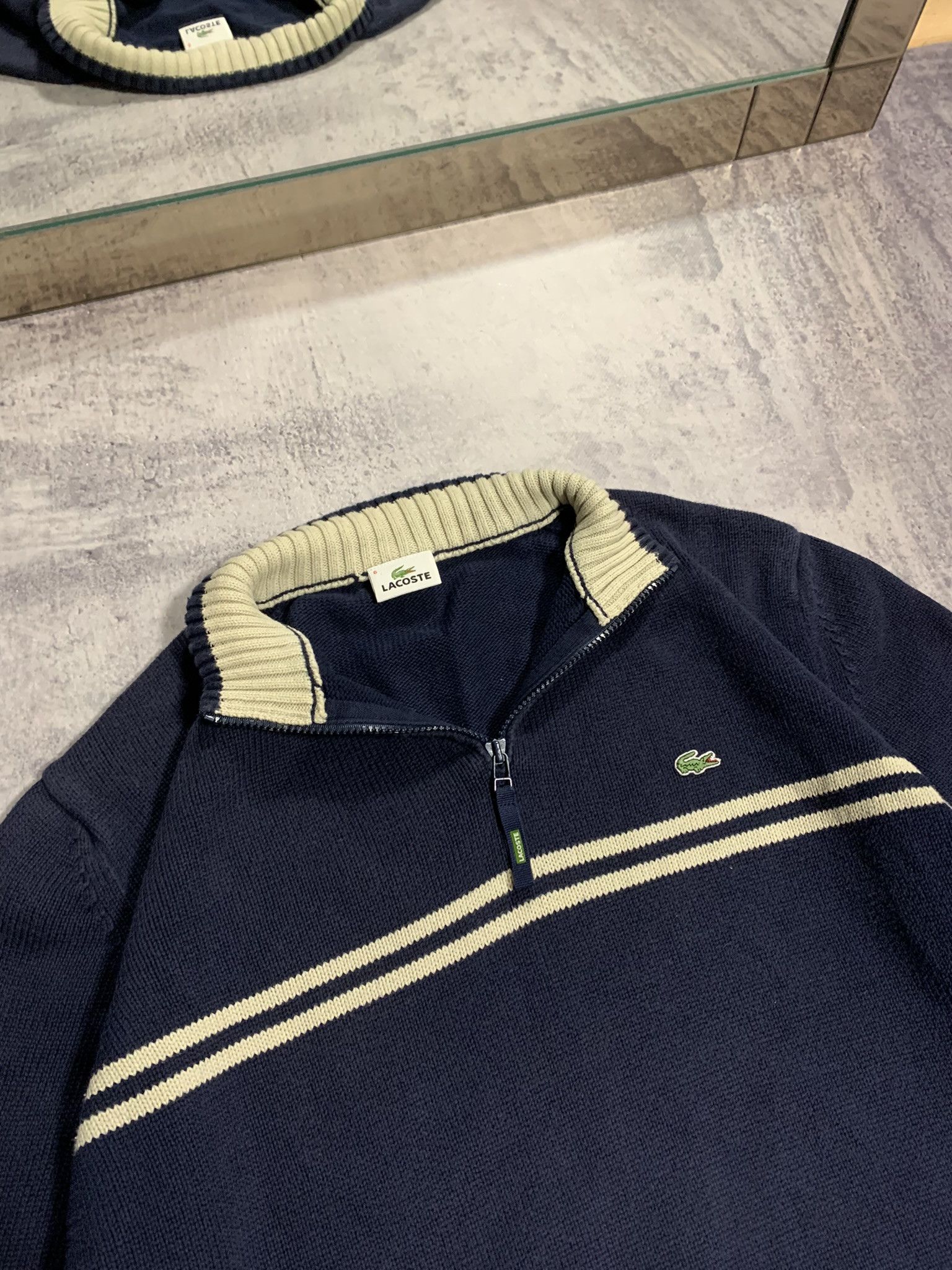Lacoste Lacoste 1/4 Zip Sweater Minimal Logo Size L Size US L / EU 52-54 / 3 - 2 Thumbnail
