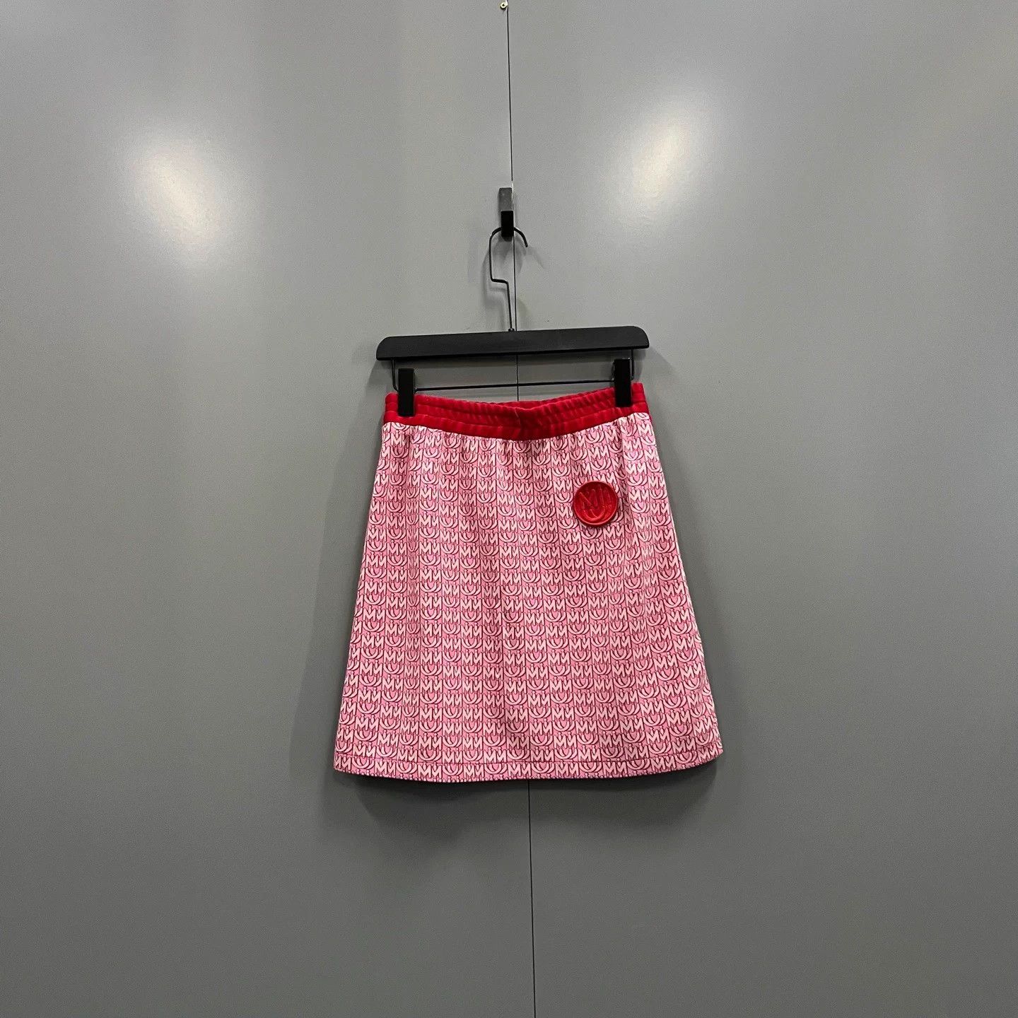 Miu Miu MIU MIU pink all over letter short skirt L Size 28" / US 6 / IT 42 - 2 Thumbnail
