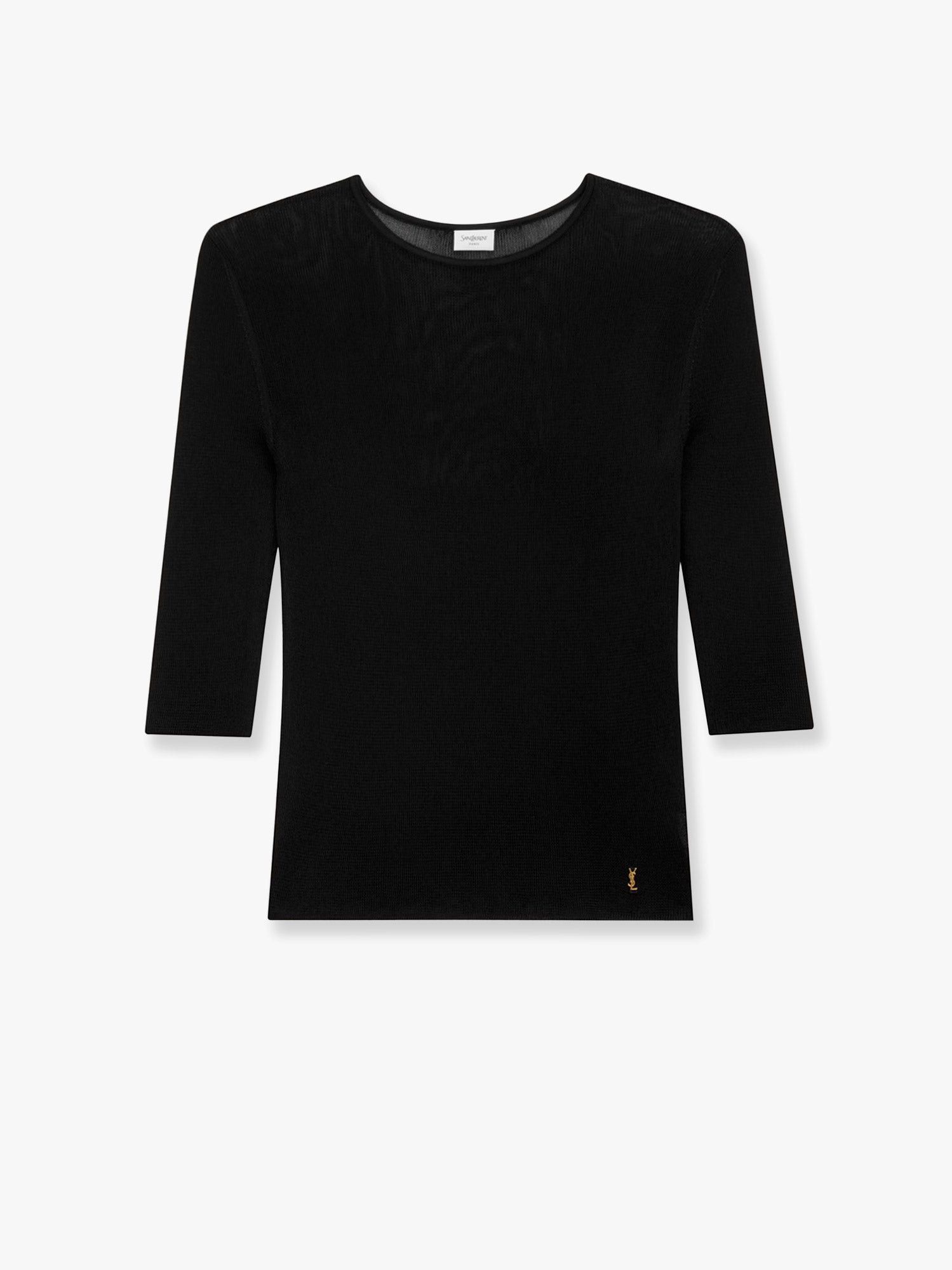 Yves Saint Laurent Semi-sheer certified viscose knitted top