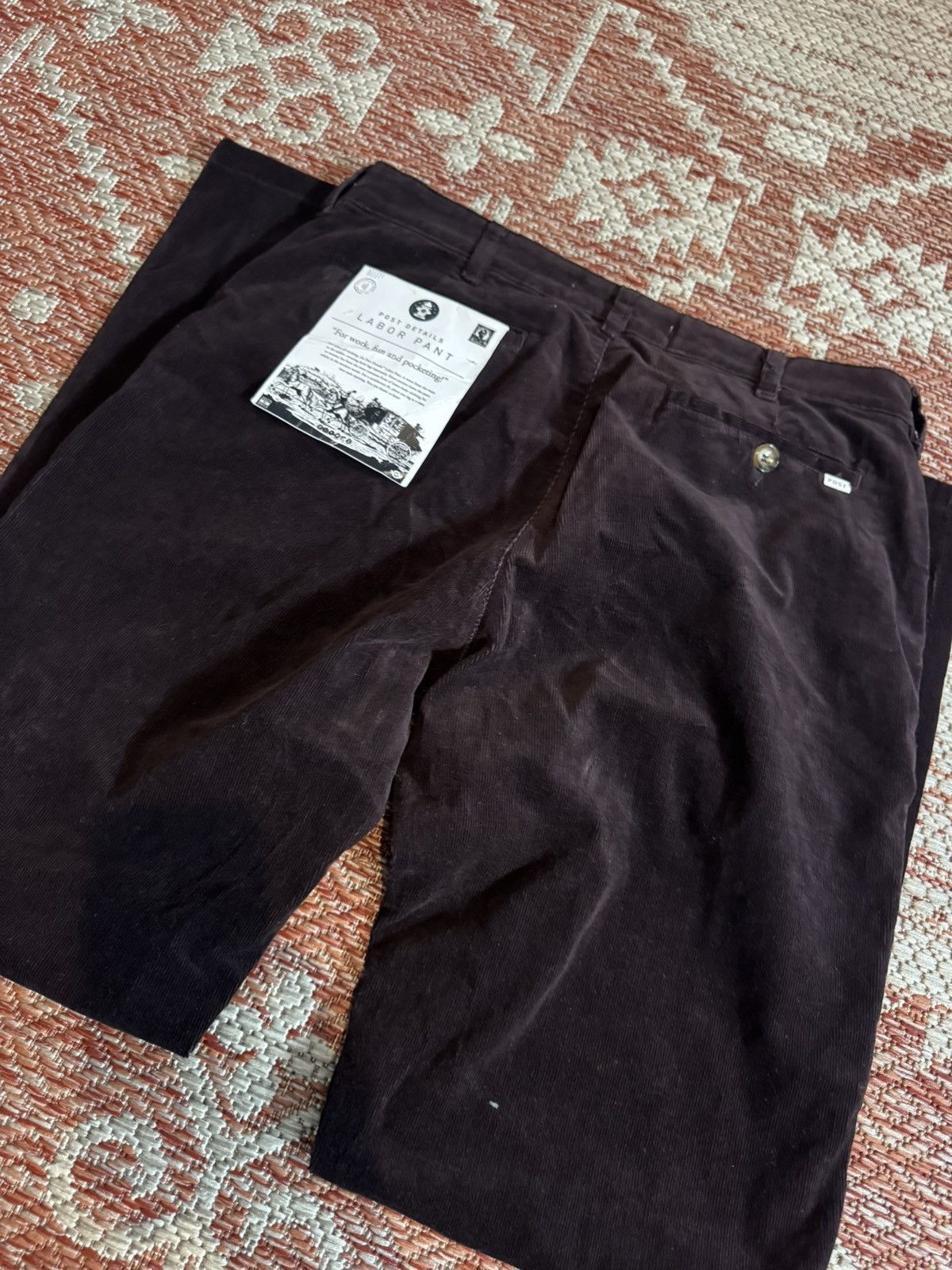POST&CO Post Courdory Pants Sz 32 Dark Plum DSWT Size US 32 / EU 48 - 3 Thumbnail