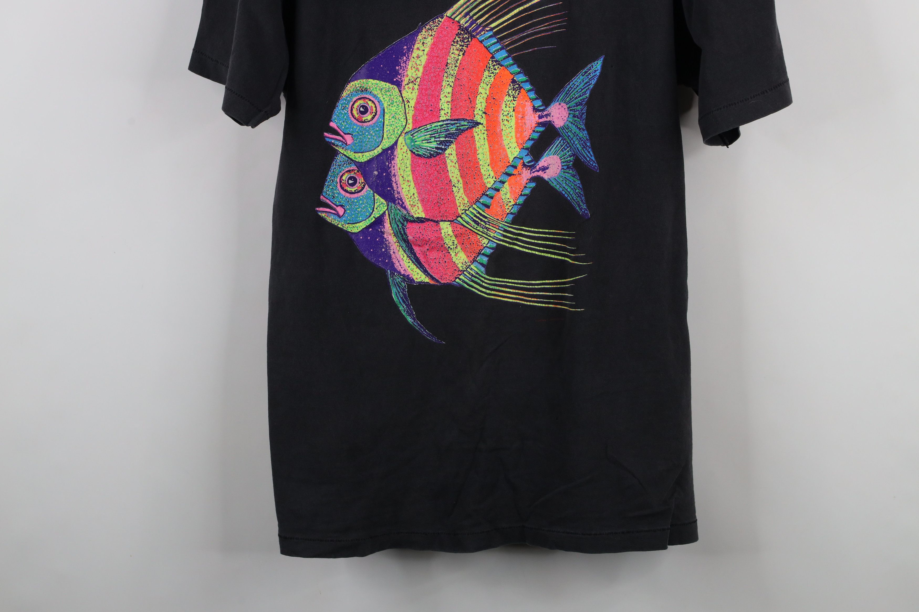 Vintage Vintage 90s Streetwear Fish Short Sleeve T-Shirt Black USA Size US XL / EU 56 / 4 - 3 Thumbnail