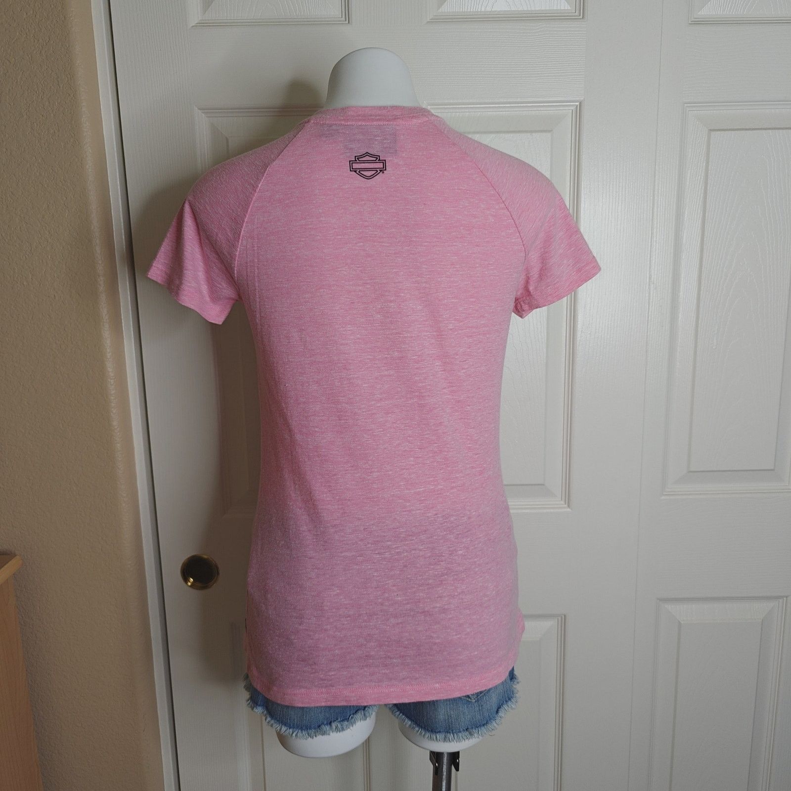 Harley Davidson Harley Davidson pink label V-neck logo tee sz M Size M / US 6-8 / IT 42-44 - 5 Thumbnail