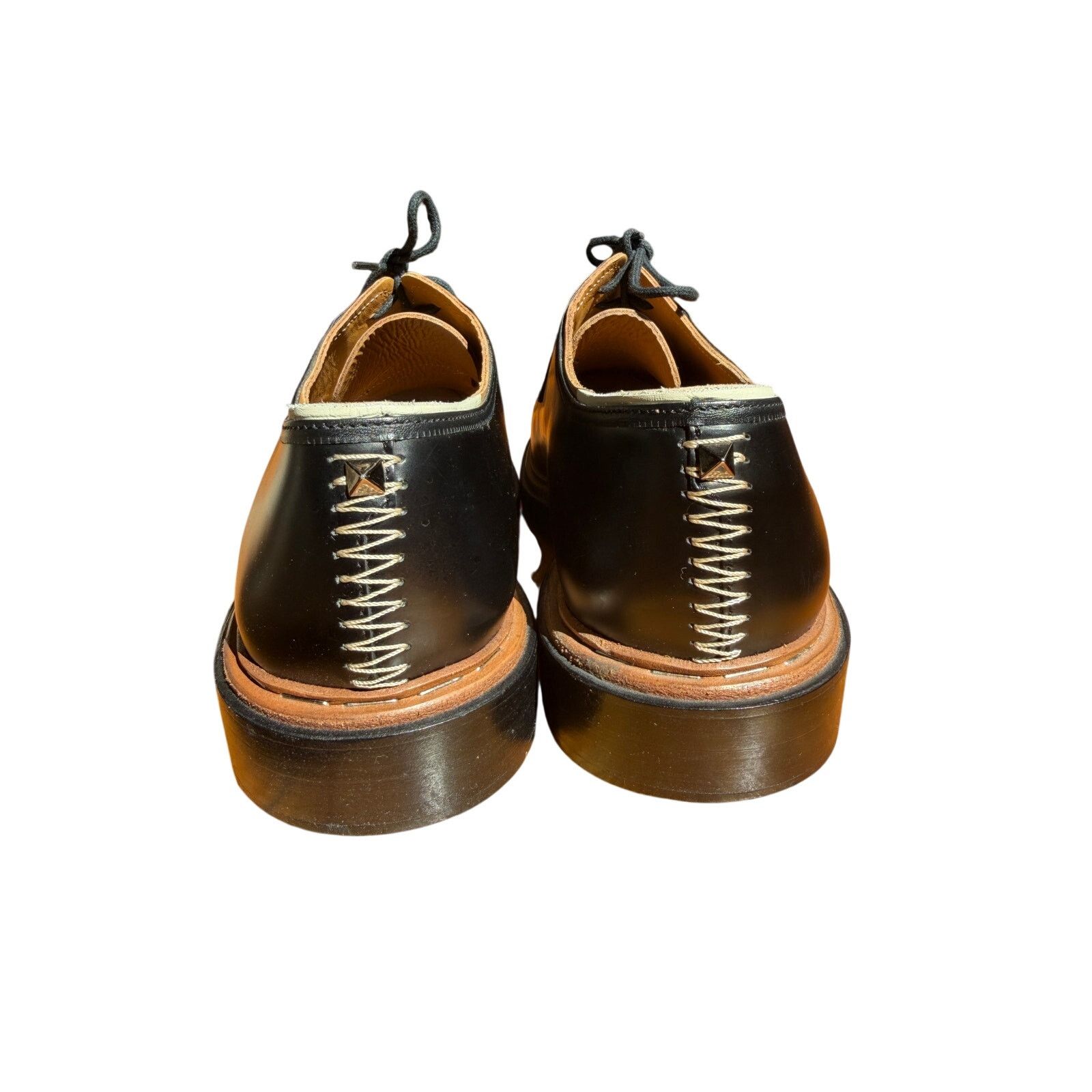 Valentino Valentino Garavani Black Leather B0990MY Derby Shoes Size US 10.5 / EU 43-44 - 4 Thumbnail