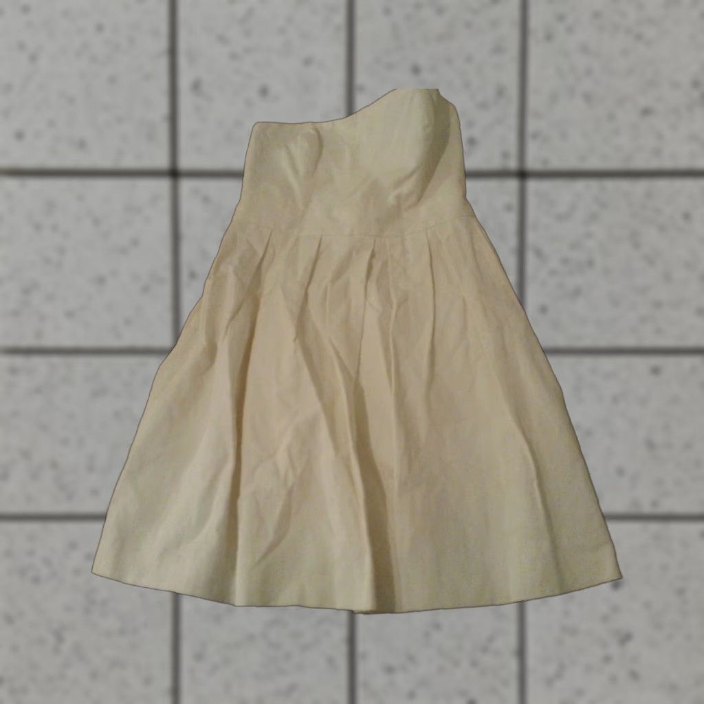 French Connection Womens French Connection Dress 10 Midi Fit & Flare Yellow Cream Womens Size L / US 10 / IT 46 - 1 Thumbnail
