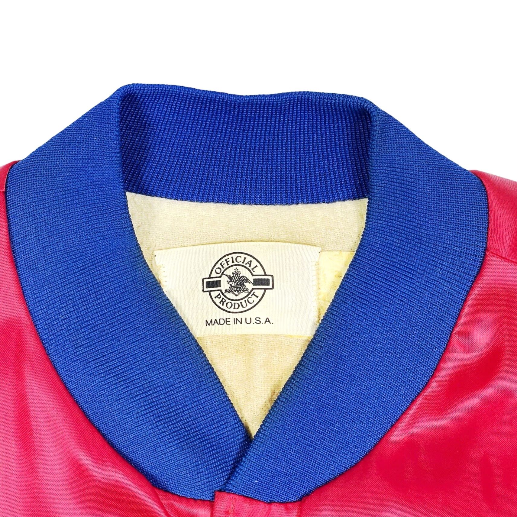 Budweiser VINTAGE Budweiser Clydesdale Satin Bomber Jacket Mens M Red 80s USA Logo Snap Closure Pockets Lightweight Silk-like Nylon Polyester Shirt? Size US M / EU 48-50 / 2 - 7 Thumbnail