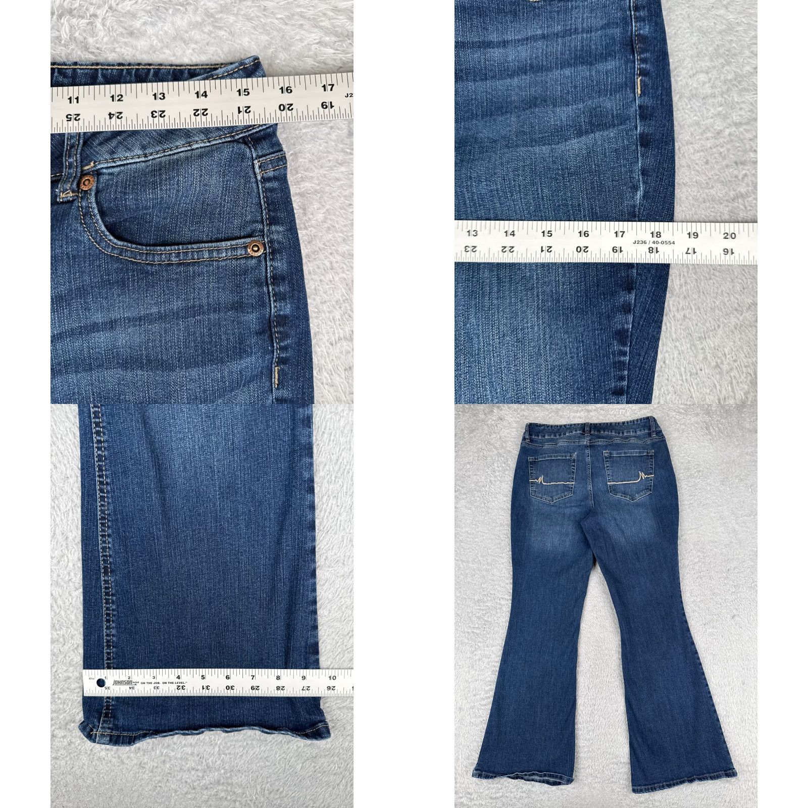 Vintage Maurices Blue Denim Jeans Bootcut Mid Rise 31x29 Womens Cotton Blend 12 Regular Zip Pockets Size 34" / US 12 / IT 48 - 9 Thumbnail