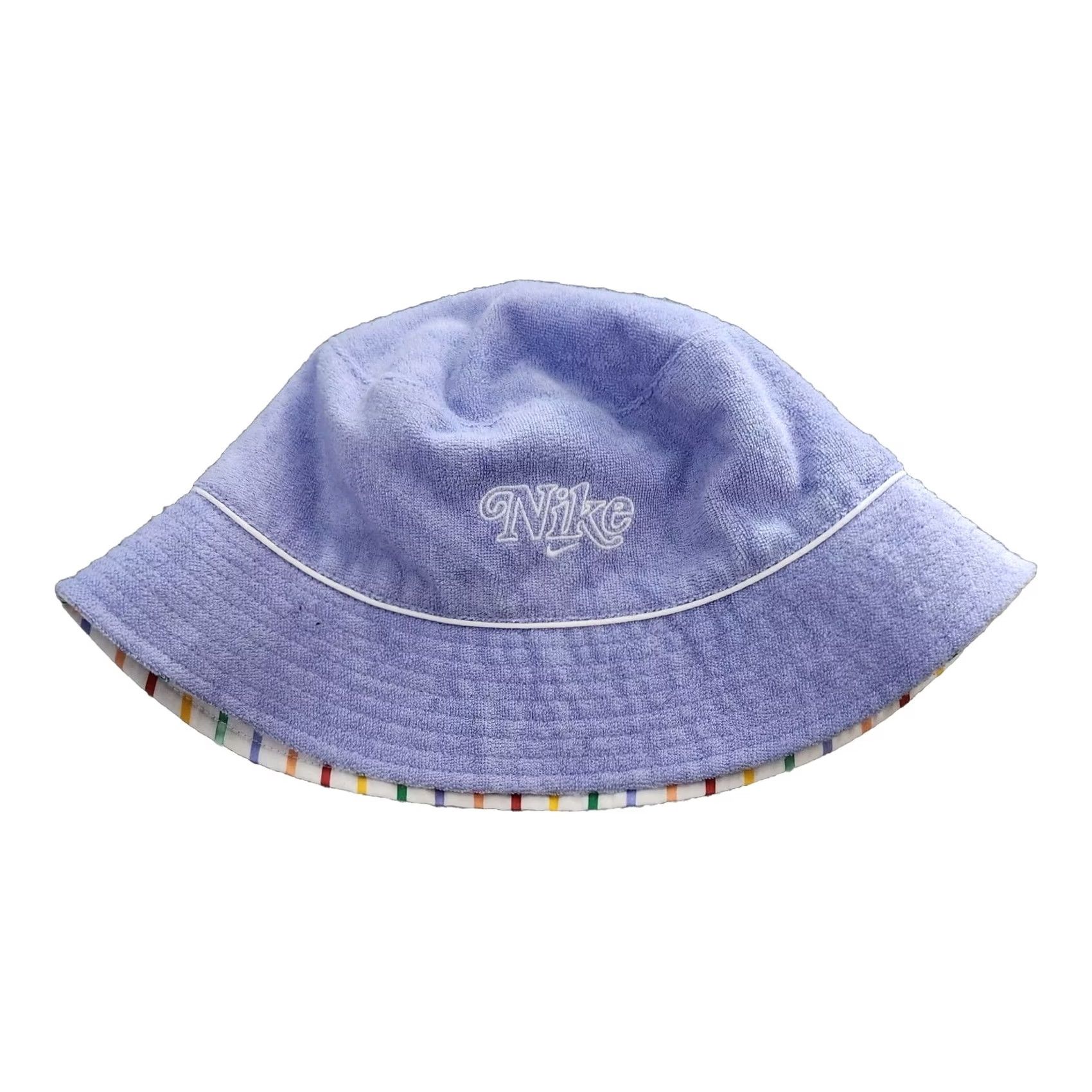 Nike Nike Bucket Hat Womens L Reversible Terry Beach Sun Purple Striped Size ONE SIZE - 2 Thumbnail
