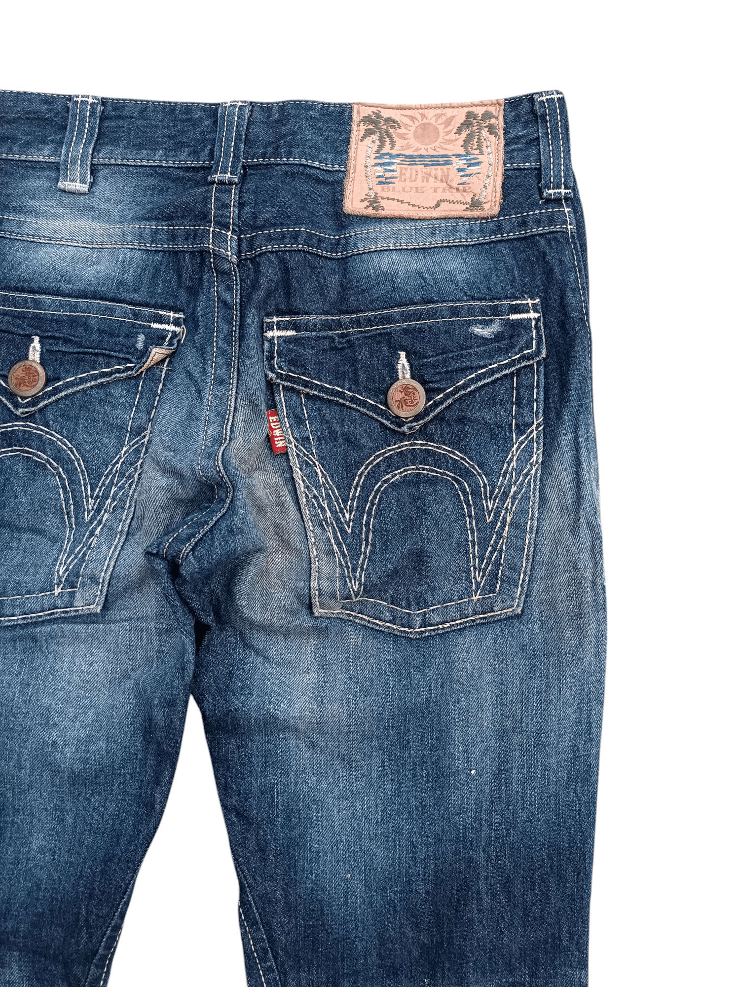14th Addiction × Edwin × If Six Was Nine Edwin Exclusive Vintage Flare Distressed Whiskers Denim Size US 33 - 19 Thumbnail