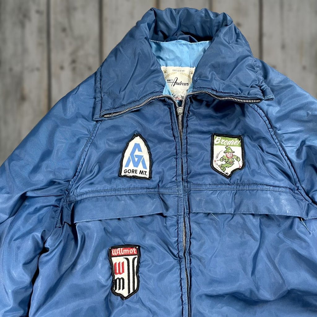 Vintage VINTAGE Matt Andrews Ski Jacket Small Souvenir Patch 1970s Nylon Puffer Blue Outdoor Mens Size US S / EU 44-46 / 1 - 1 Thumbnail