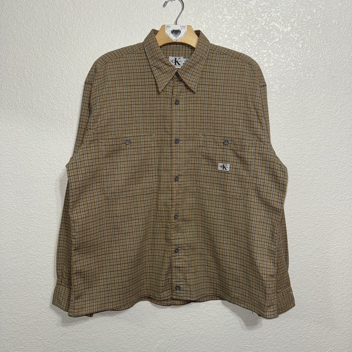 Calvin Klein Vintage Calvin Klein Western Earth Toned Boxy Button Up Size US M / EU 48-50 / 2 - 1 Thumbnail
