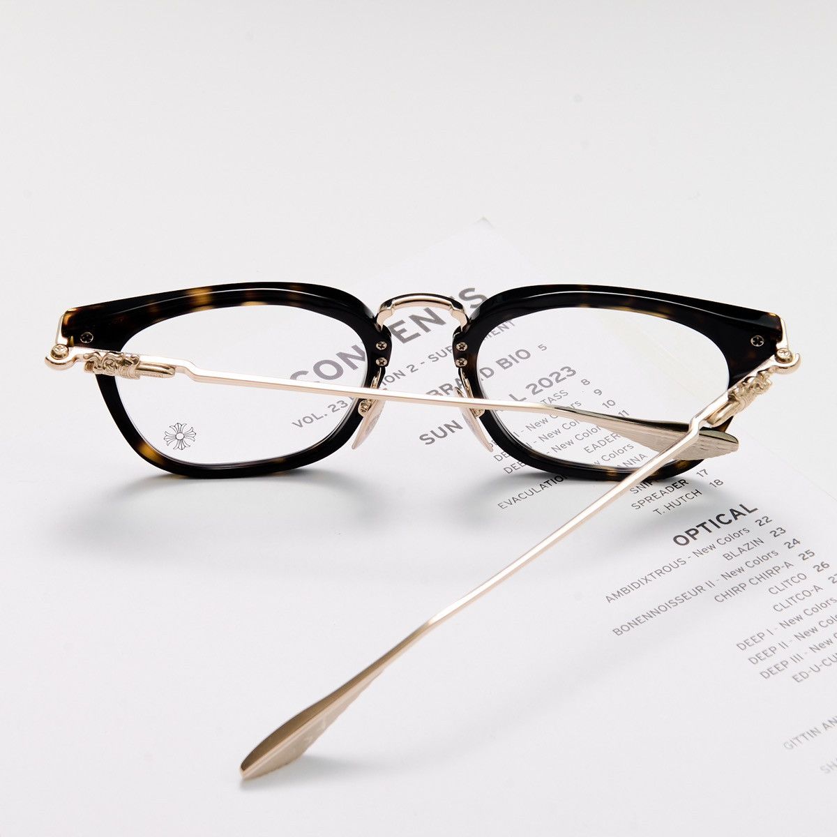 Chrome Hearts CHROME HEARTS CLOACO DARK TORTOISE/ GOLD PLATED GLASSES Size ONE SIZE - 7 Thumbnail